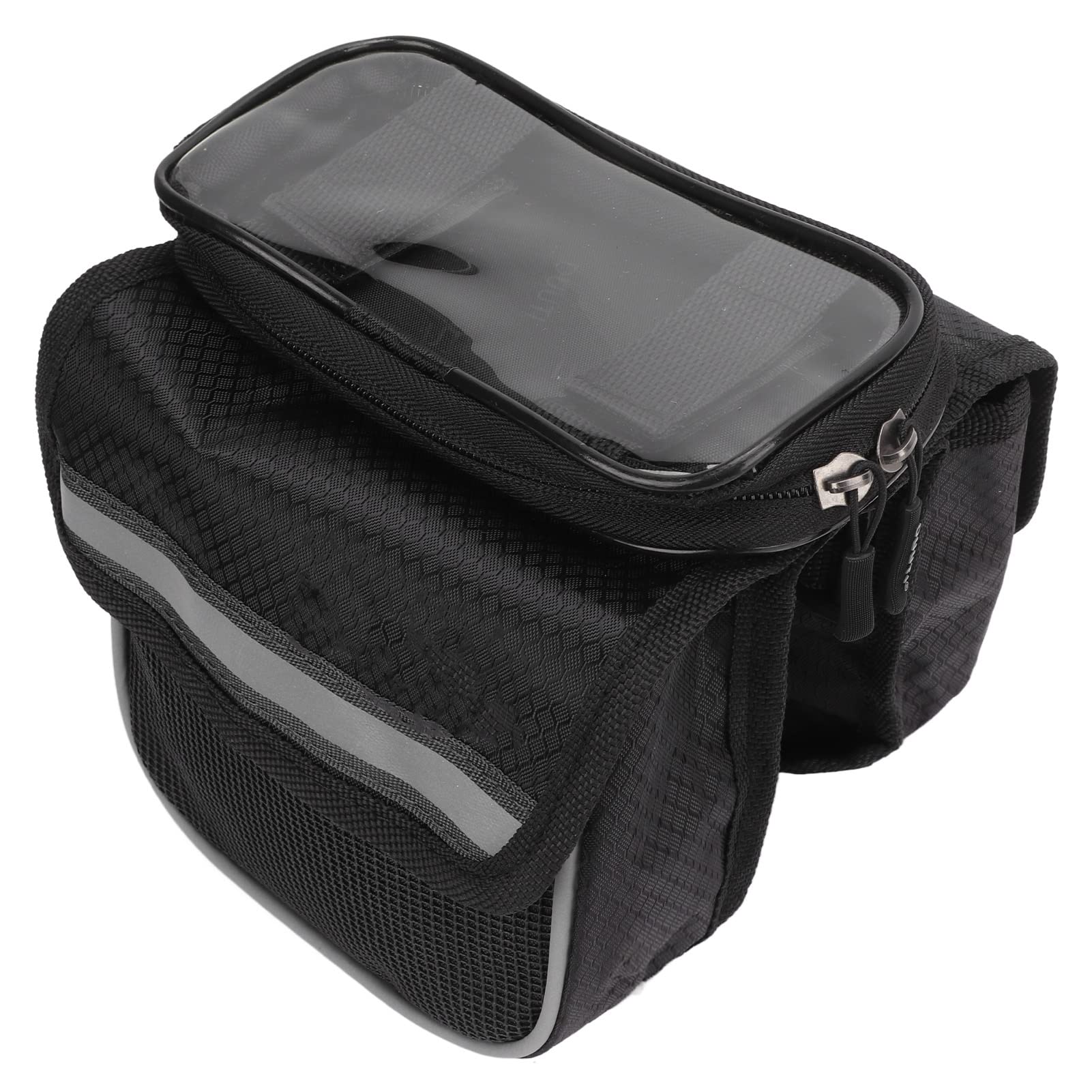 NEWJRON Bike Phone Mount & Frame Bag - Durable, Shock-Resistant with Dual Zipper for Cycling, DIY Bike Accessories - Perfect for Outdoor Adventures & Commuting