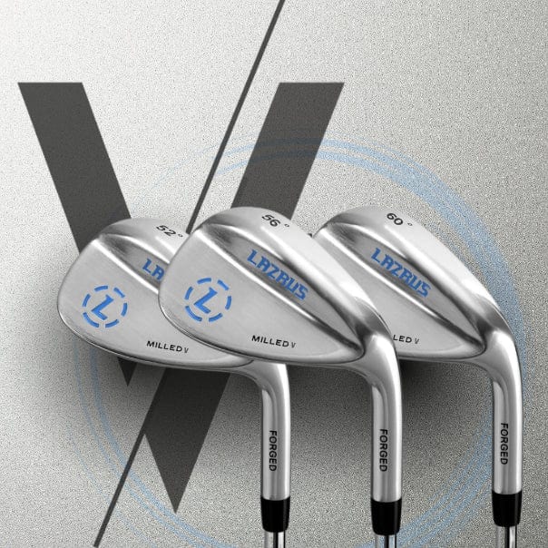 Lazrus Premium Milled V Wedges Golf Club Set - 52°, 56°, 60° Loft - Forged Wedges for Short Game & Bunker Shots - Perfect for Golfers Seeking Precision & Spin Control on the Course
