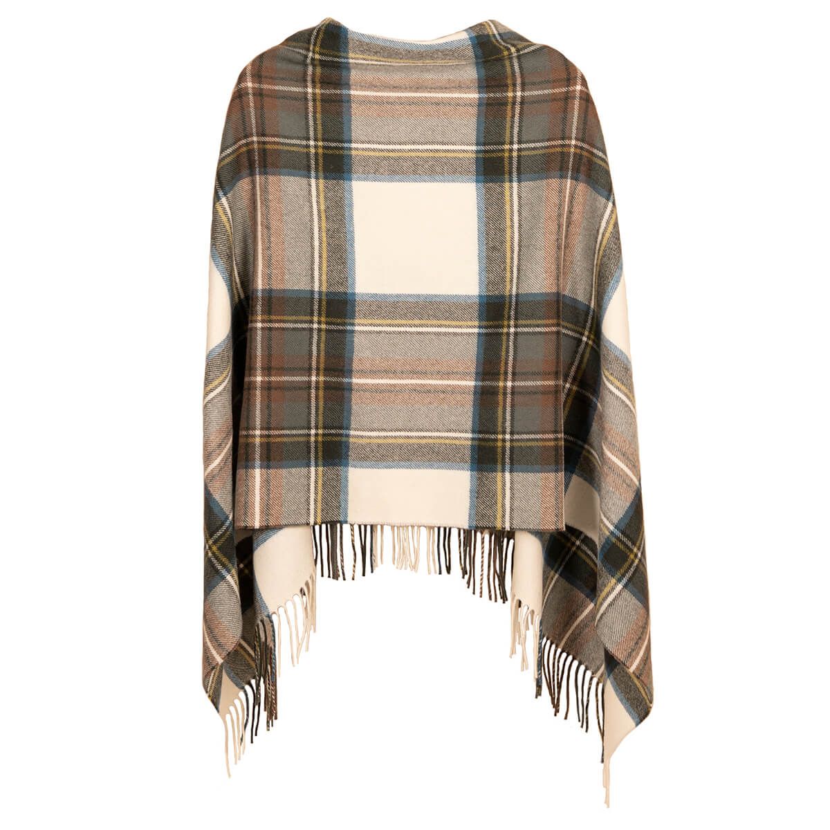 Georgia Stewart Blue Lambswool Poncho Dress - Women's Elegant Winter Wrap for Casual Outings & Holiday Gatherings