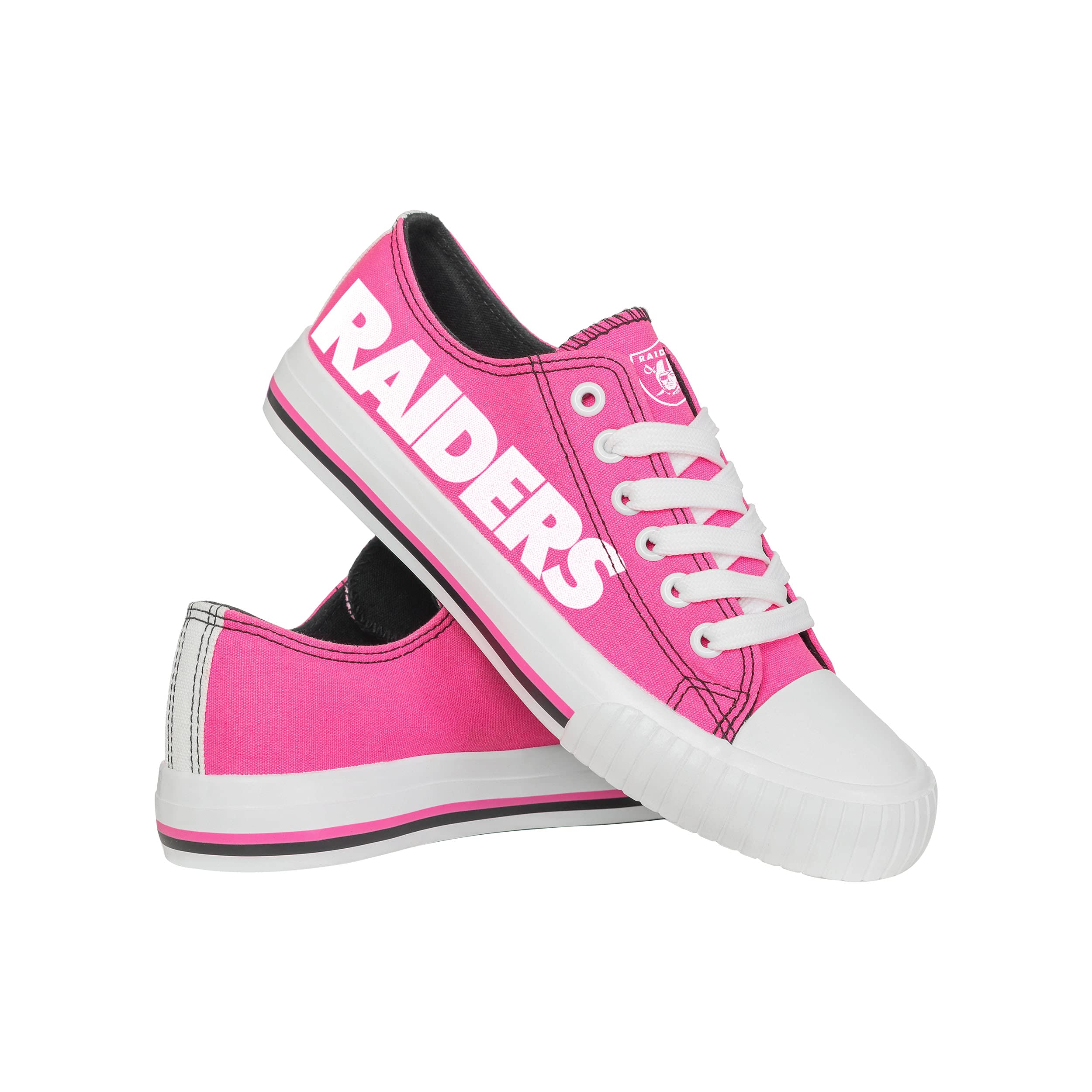 FOCO Women's NFL Team Logo Low Top Canvas Sneakers - Comfortable Casual Shoes for Ladies - Perfect for Game Day, Sports Events & Everyday Wear
