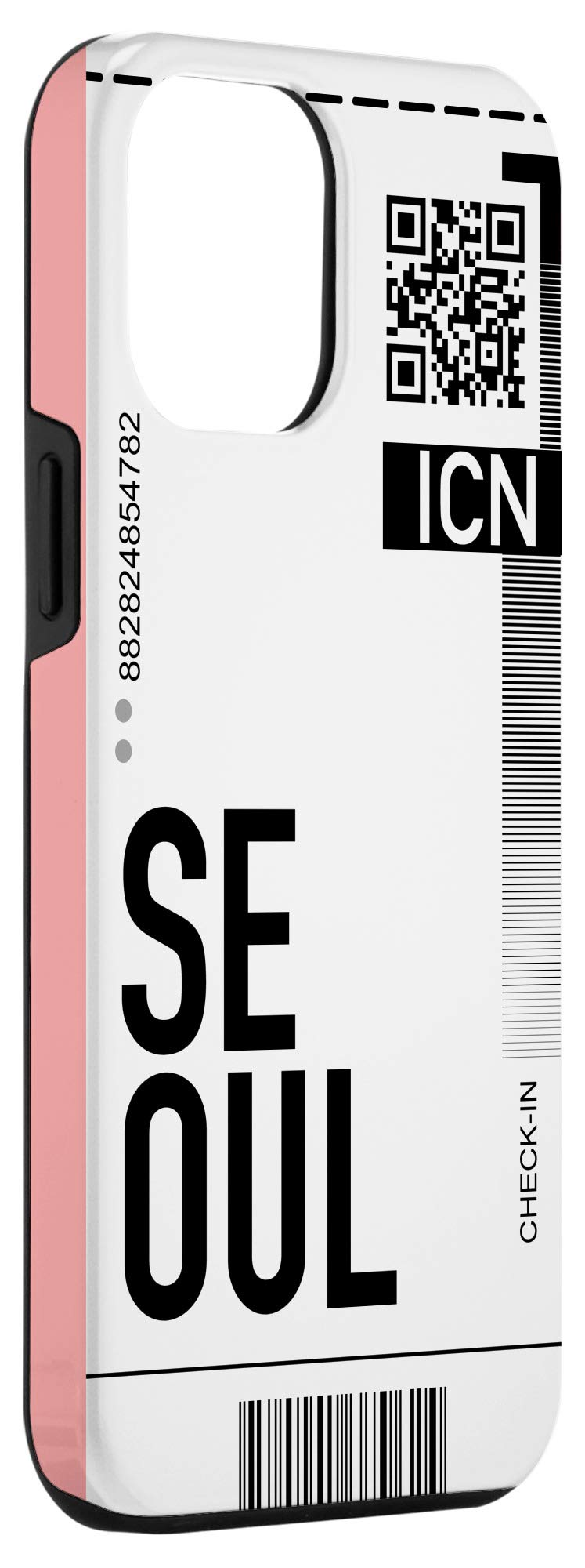 iPhone 12 Pro Max Case - Seoul Themed Airplane Ticket Design - Premium Protective Phone Cover - Perfect for Travelers, Flight Attendants & Aviation Enthusiasts