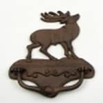 Elk Door Cast Iron Knocker - Handcrafted Antique Style Door Decor for Rustic Cabin & Farmhouse Entryway - Perfect for Outdoor & Indoor Home Decor