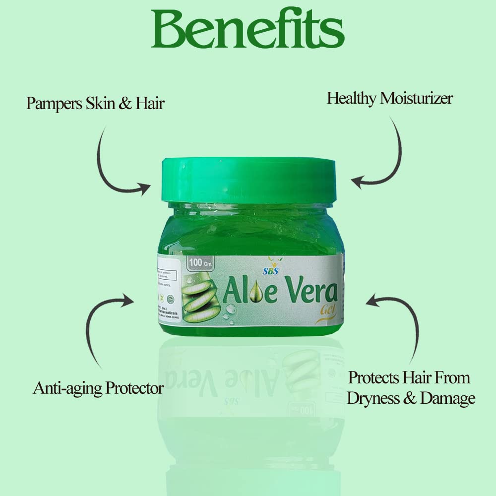Organic Aloe Vera Gel (Pack of 3) - 100% Natural Multipurpose Beauty Gel for Skin, Hair & Sunburn Relief | Hydrating & Soothing for Face, Body & Scalp | Perfect for After Sun Care, Moisturizing & Hair Treatment