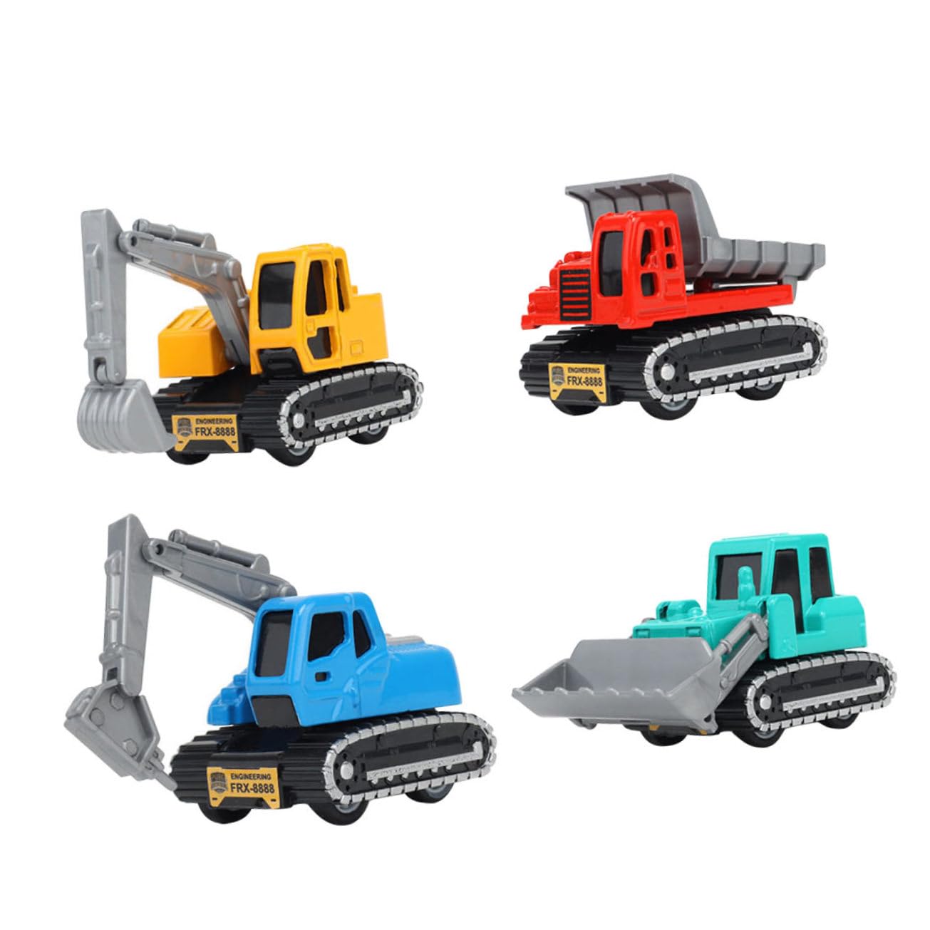 PHENOFICE 4-Piece Alloy Excavator Toy Set - Construction Vehicle Pull Toys for Kids, Durable Engineering Truck & Tractor Toys - Perfect for Sandbox Play, Birthday Gifts & Pretend Play Scenarios