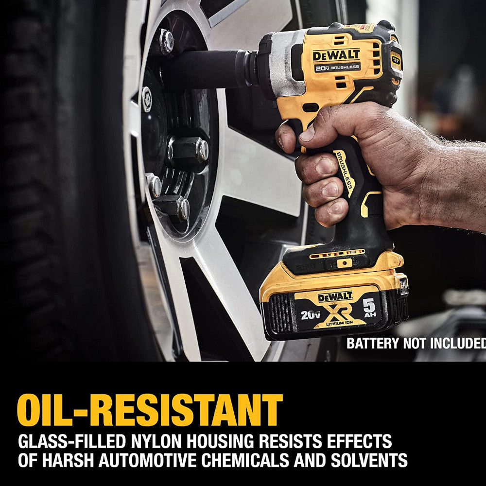 DEWALT DCF911B 20V MAX* 1/2 Inch Cordless Impact Wrench (Tool Only) - Factory Serviced with Warranty - Perfect for Automotive Repair, Construction & DIY Projects