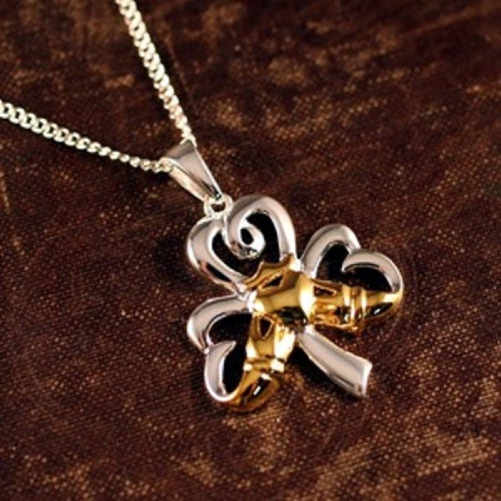 Shamrock Claddagh Necklace for Women - Irish Celtic Jewelry with Green Enamel & Sterling Silver - Perfect for St. Patrick's Day Gifts, Irish Heritage, and Everyday Wear