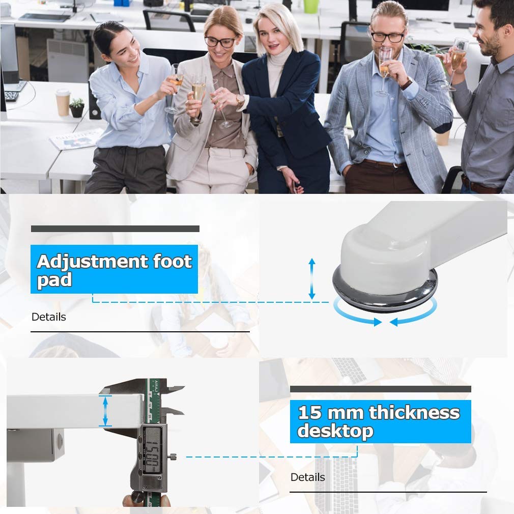 Height Adjustable Standing Desk Converter 48x24 Inches - Sturdy Ergonomic Sit Stand Workstation for Home Office, Dual Monitor & Laptop Use - Perfect for Remote Work, Gaming & Productivity (White)