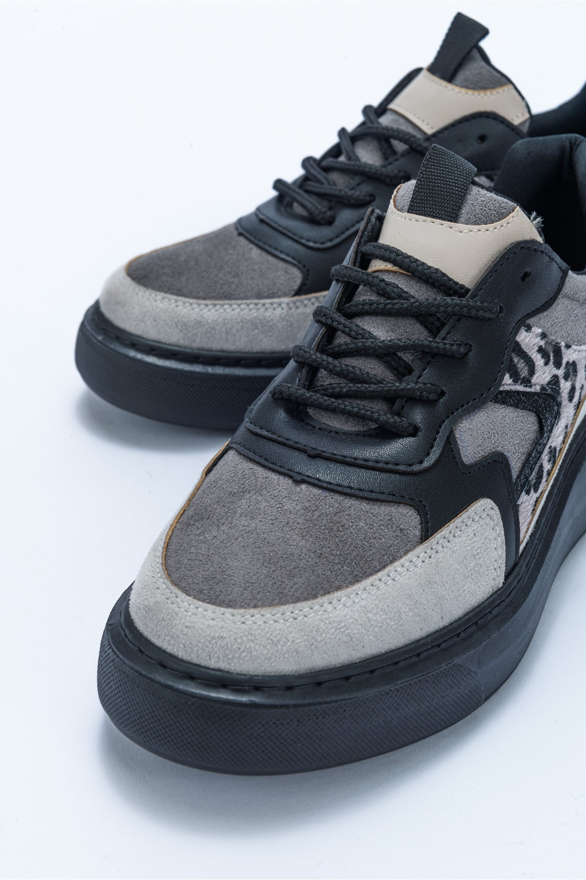 Ida Dark Grey Platform Sneakers for Women - Chunky Comfortable Casual Shoes | Perfect for Streetwear, Daily Wear & Fashion Outfits