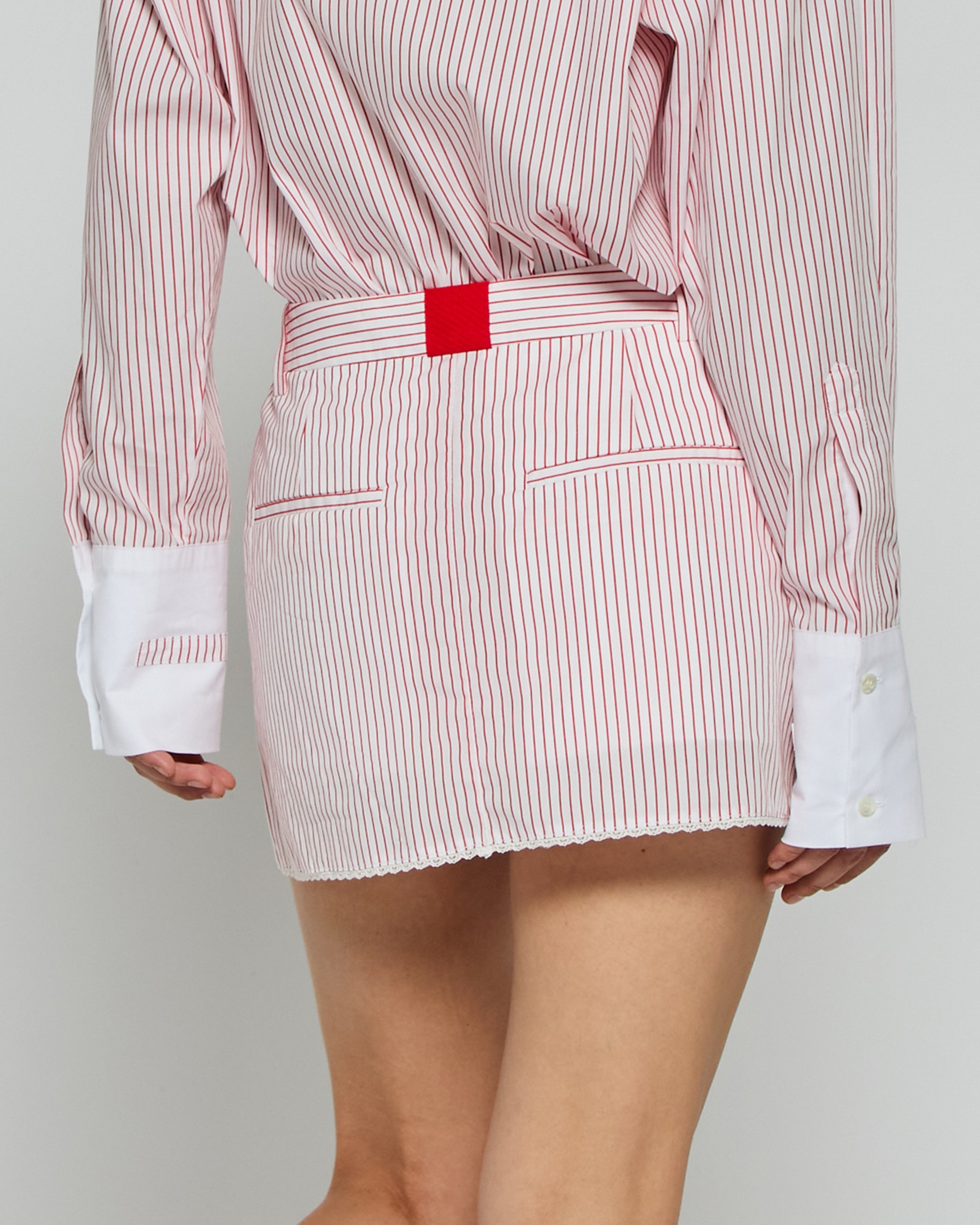 Striped Serena Mini Skirt - Red & White Floral Summer Skirt for Women | Casual Outfit, Beachwear, Party Dress
