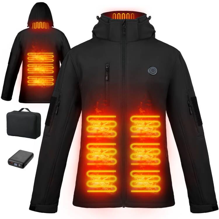 Women's Heated Jacket with Rechargeable 12000mAh Battery - Waterproof Windproof Winter Coat with 3 Adjustable Heating Levels | Perfect for Skiing, Snowboarding & Outdoor Activities