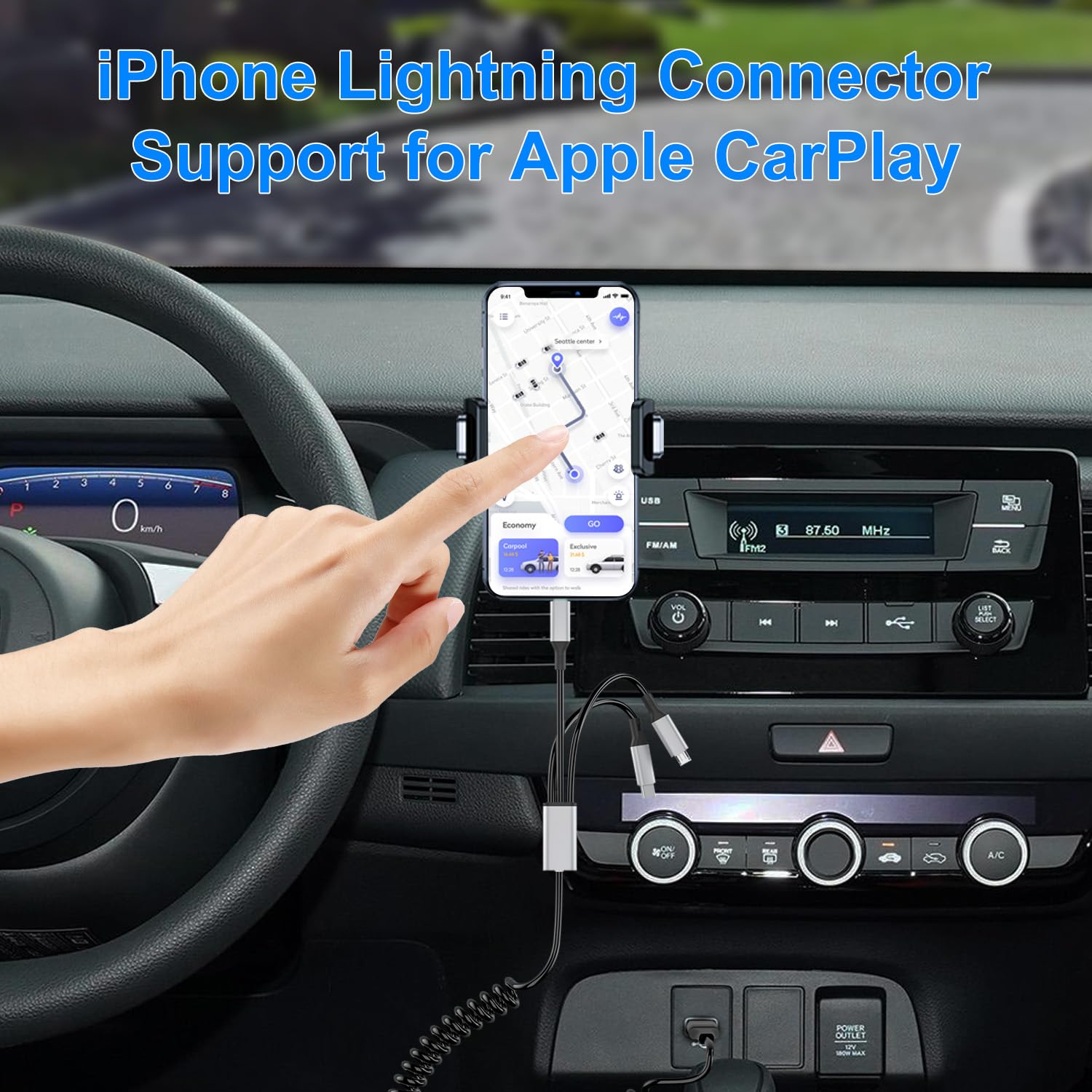5-in-1 Multi Charging Cable - USB A & USB C to Lightning/USB C/Micro USB Fast Charging Cord for iPhone 15/14/13/12/11/X/8 & Android Phones | Data Sync & Apple CarPlay Support | Perfect for Home, Office & Travel (Black)