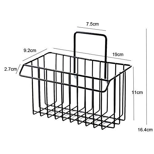 ADTALA Black Metal Iron Sponge Holder Rack for Kitchen - Rustproof Dish Sponge & Scrubber Organizer - Perfect for Sink, Countertop, and Dishwashing Area Organization