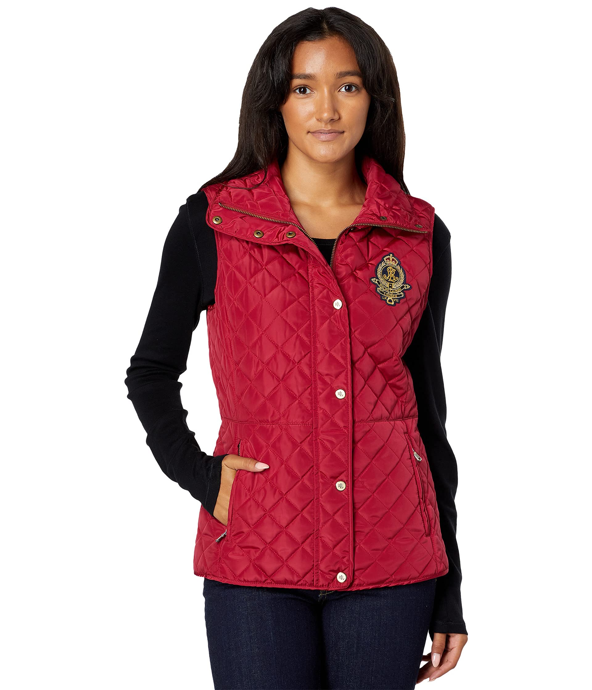 LAUREN Ralph Lauren Quilted Vest for Women - Lightweight Puffer Jacket, Winter Fashion Outerwear for Casual & Outdoor Activities