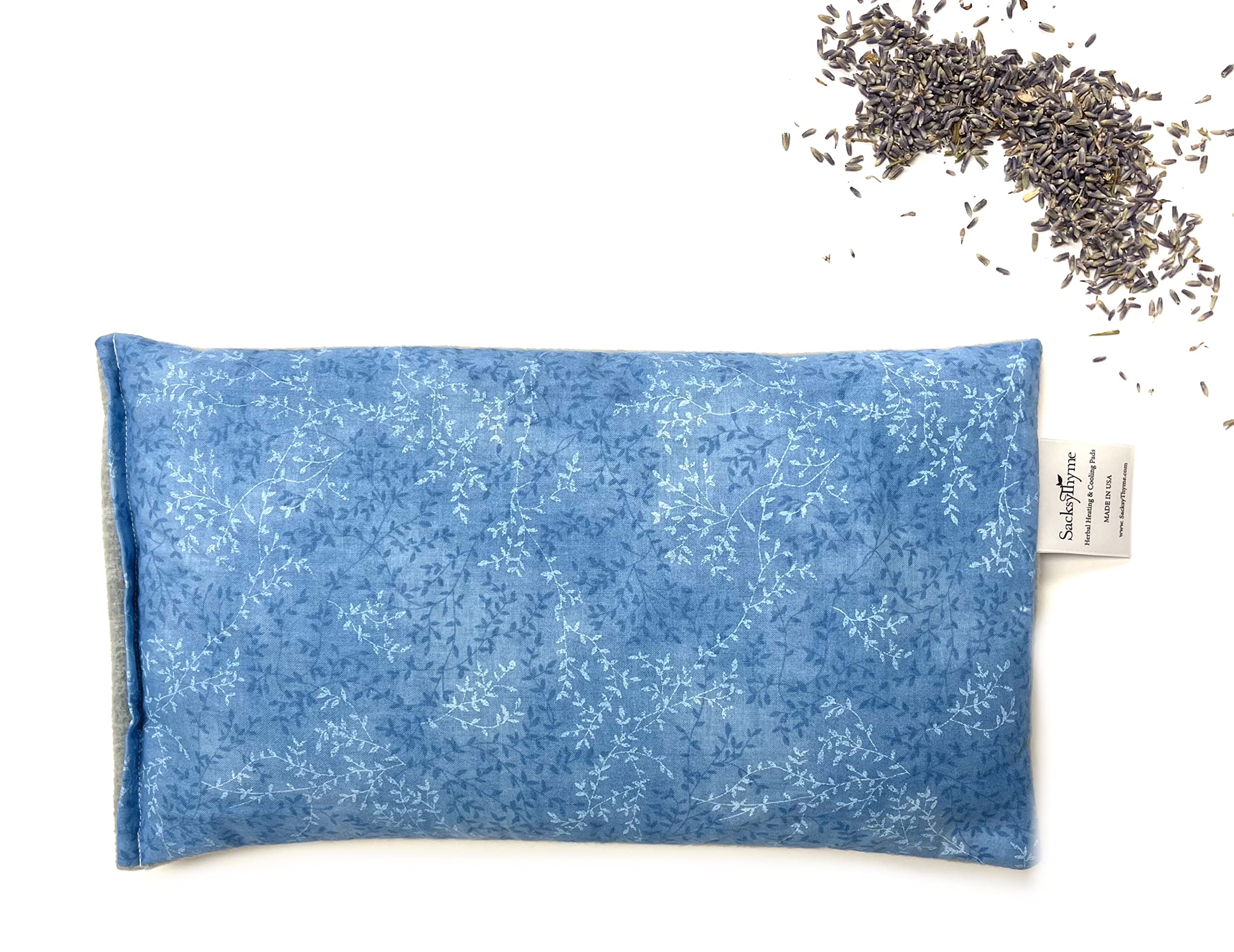 SacksyThyme Microwave Heating Pad for Back Pain, Neck Pain, Menstrual Cramps Relief - Hot & Cold Therapy Pack with Lavender - Flaxseed Moist Heat Pad for Shoulders, Legs - Made in USA (12