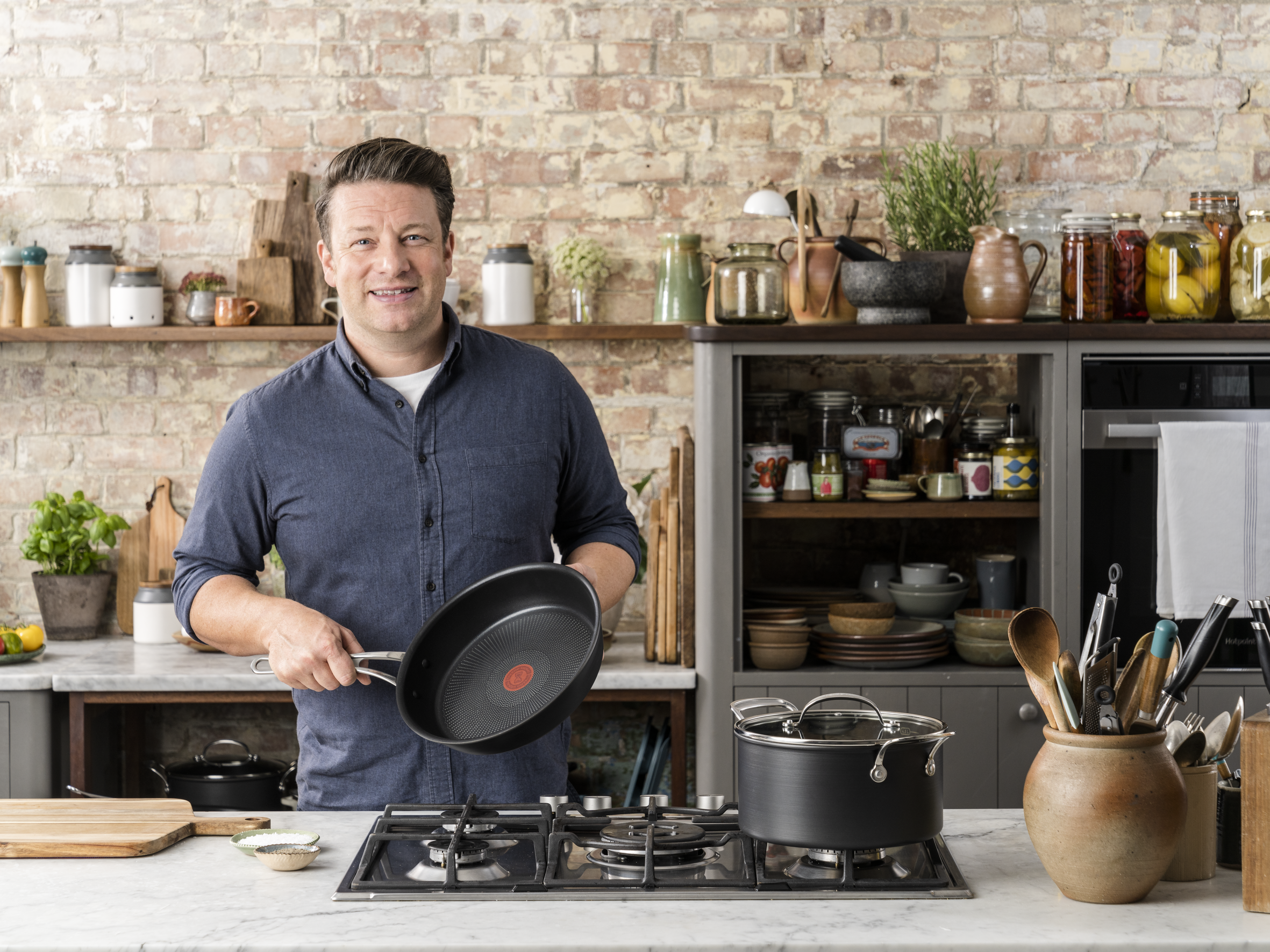 Jamie Oliver by Tefal Non-Stick Induction Cookware Set - 5-Piece Hard Anodized Pots and Pans for Professional Cooking | Perfect for Home Chefs & Kitchen Enthusiasts