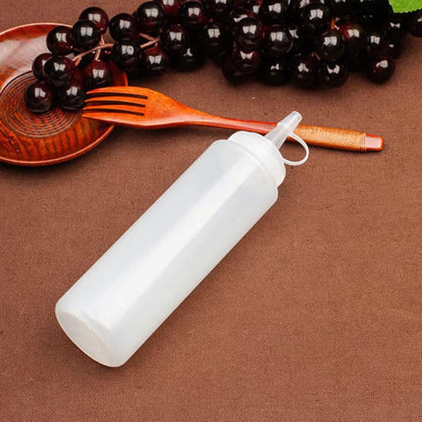 450ml Transparent Squeeze Bottle for Ketchup, Mayo, Chutney, Vinegar & Oil - Leak-Proof Condiment Dispenser (Pack of 2) - Perfect for Restaurants, Home Kitchens & Outdoor BBQs
