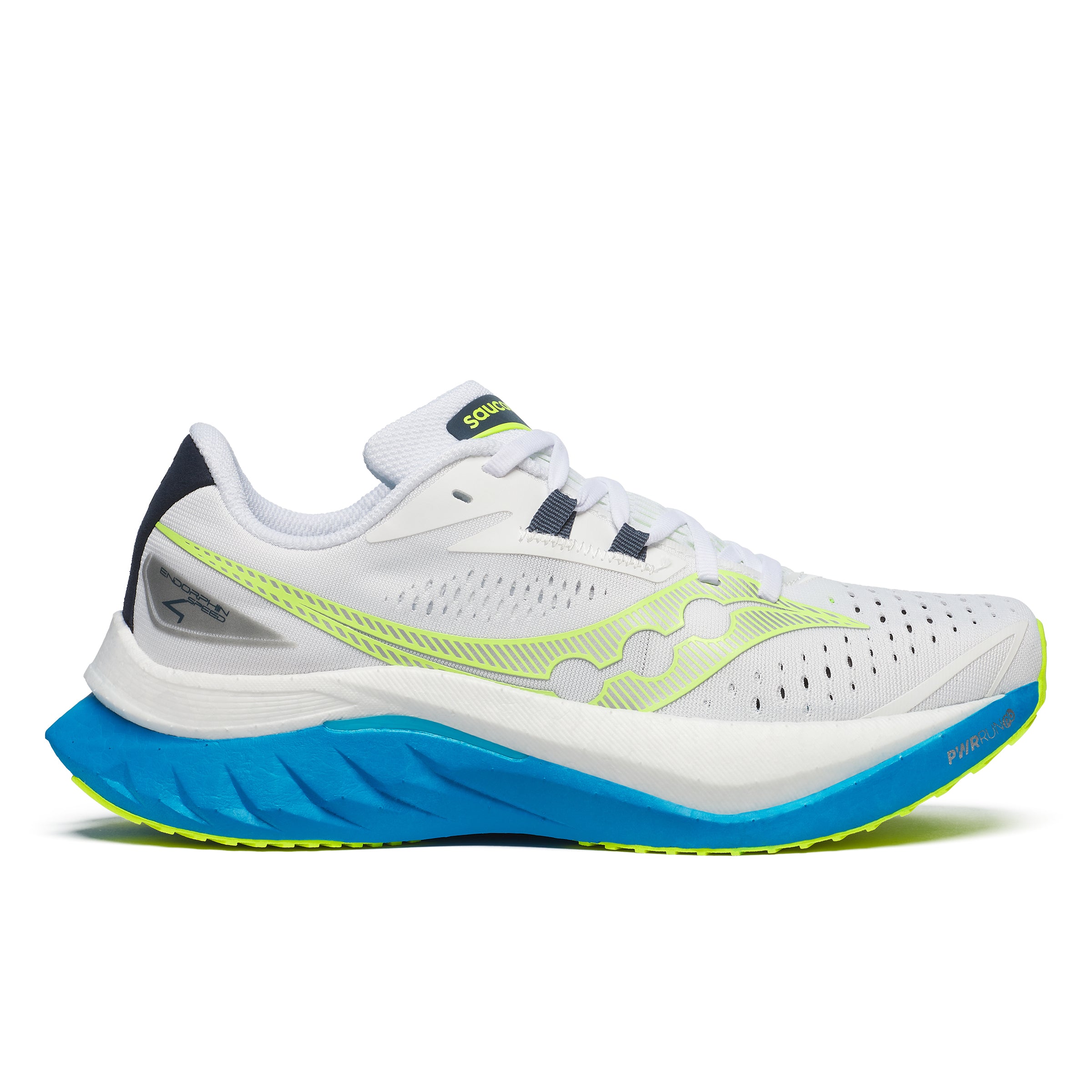 Women's Endorphin Speed 4 Running Shoes - Lightweight Cushioned Sneakers for Women (White/Viziblue) | Perfect for Marathon Training, Road Running & Gym Workouts