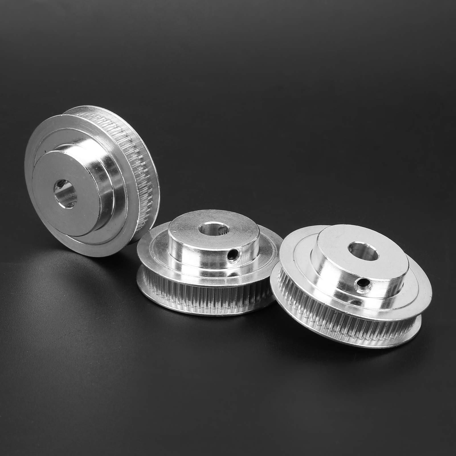 Jeanoko 3 Sets Timing Belt Pulley Kit - Aluminum Alloy 20T & 60T Synchronous Pulley Wheels for 3D Printers, CNC Milling & Drilling Machines | High Precision Replacement Parts for DIY Projects & Industrial Applications