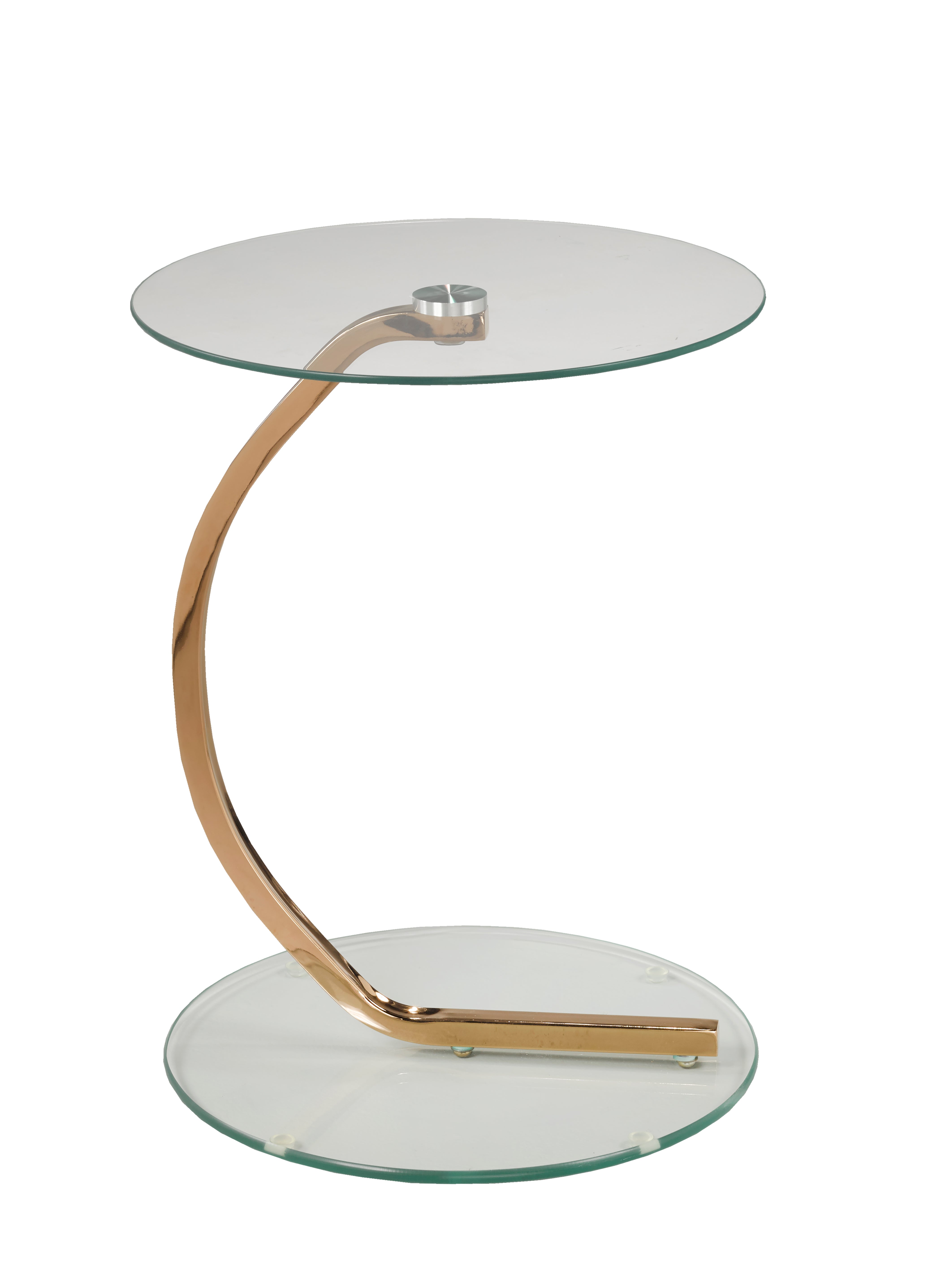 Modern Rose Gold Accent Table - Stylish Side Table for Living Room, Bedroom & Office Decor - Small End Table with Sleek Metal Frame