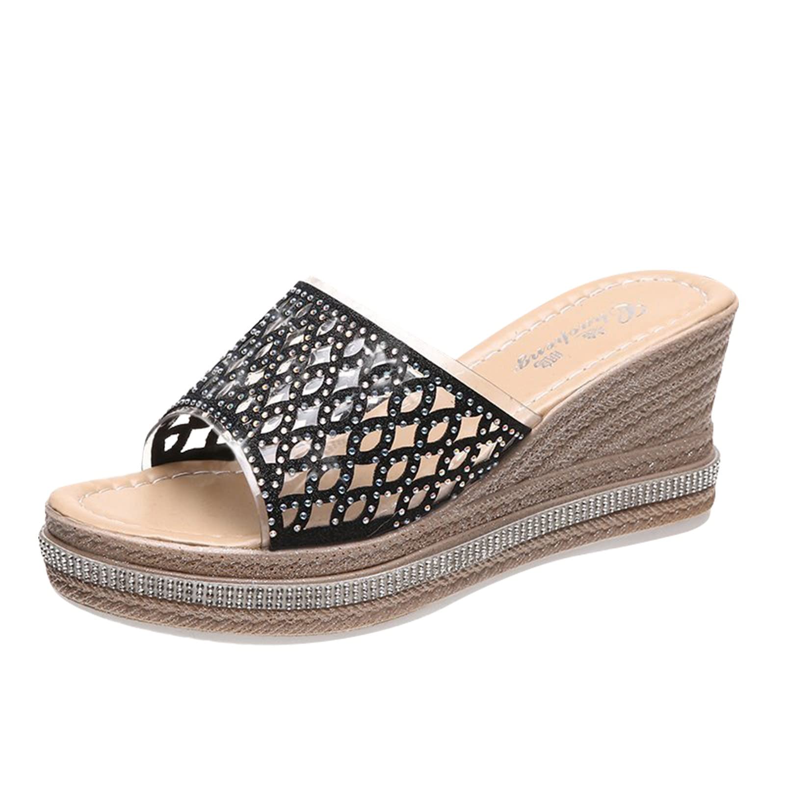 Women's Summer Walking Shoes - Breathable Thick Sole Sandals for Casual & Outdoor Wear | Fashion Wedge Comfortable Footwear for Beach, Travel & Daily Use