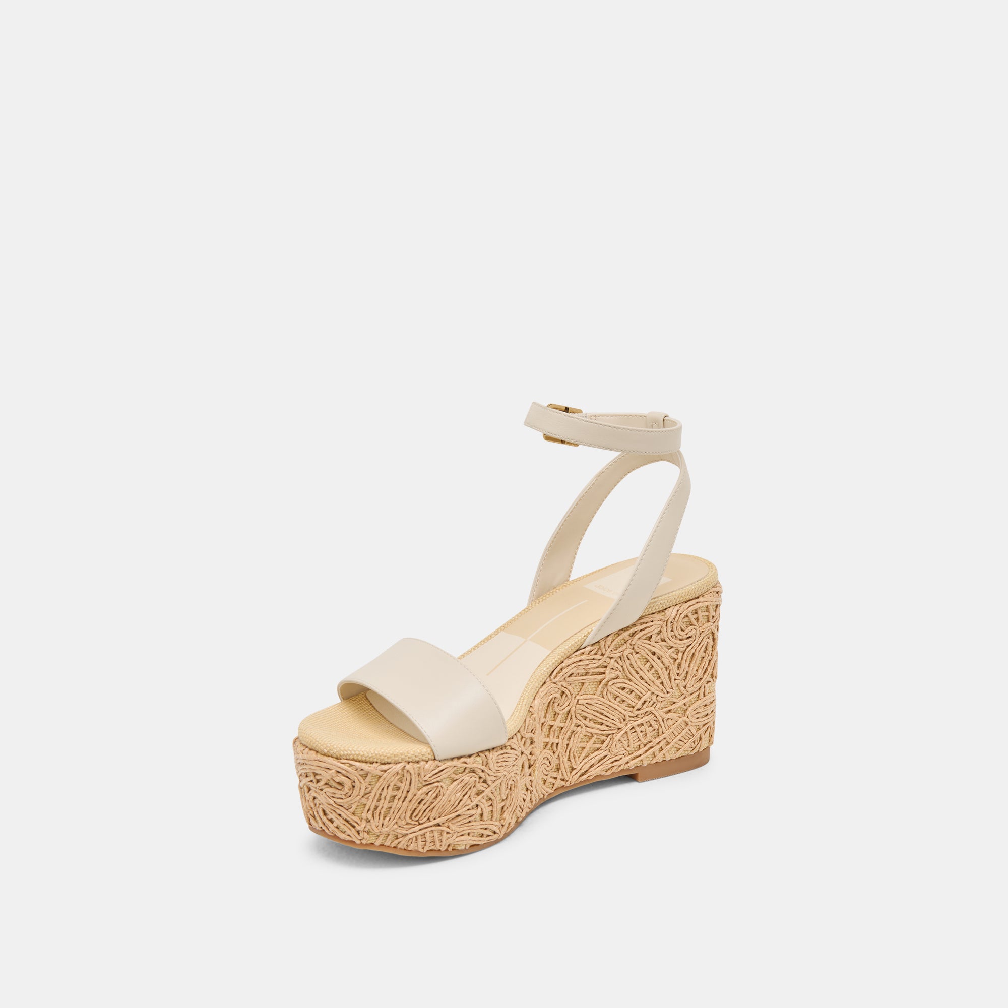 TALISA Women's Ivory Leather Wedge Sandals - Comfortable Casual Shoes for Summer, Beach, and Outdoor Activities