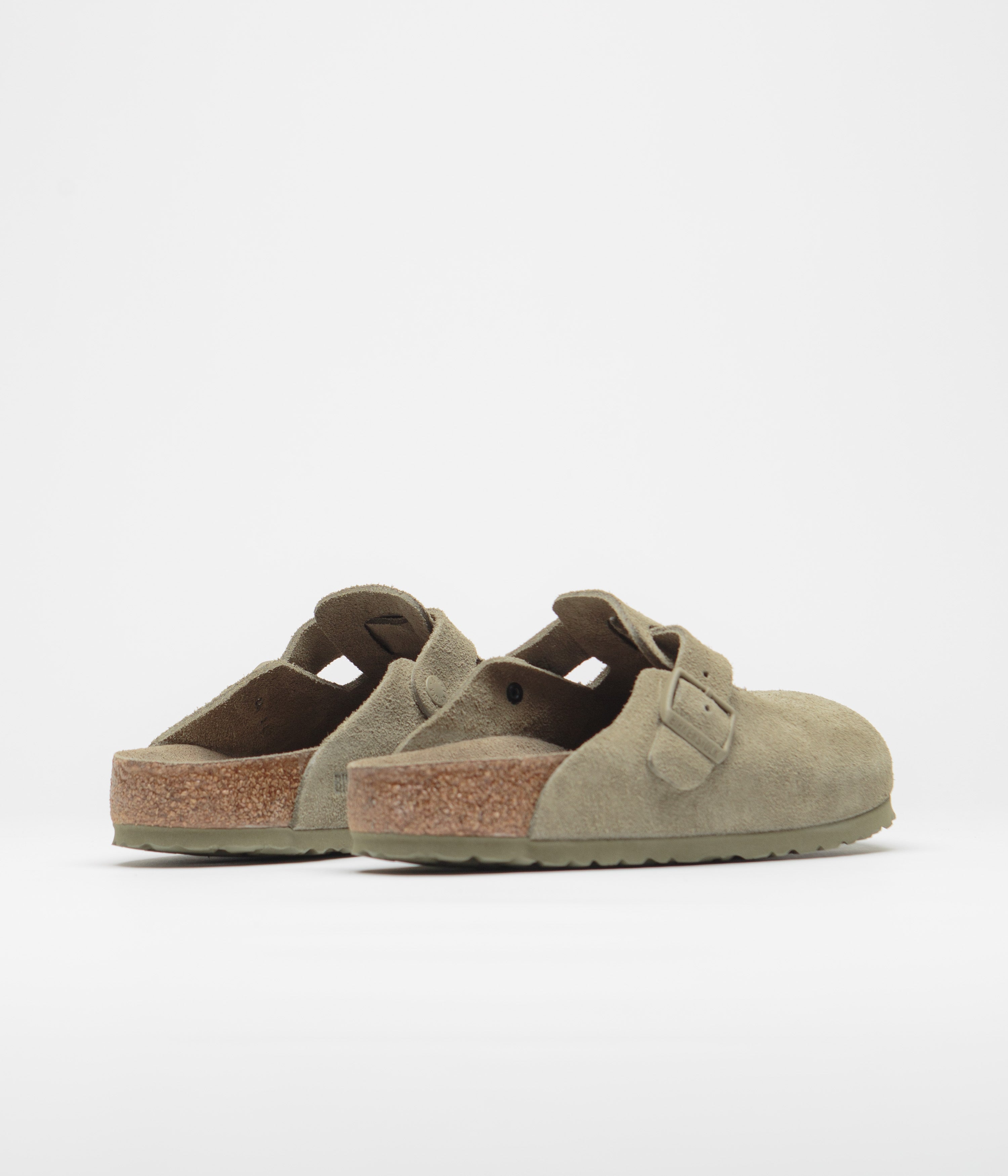 Birkenstock Boston BS Sandals for Men & Women - Comfortable Cork Footbed - Faded Khaki - Perfect for Casual Wear, Office & Outdoor Activities
