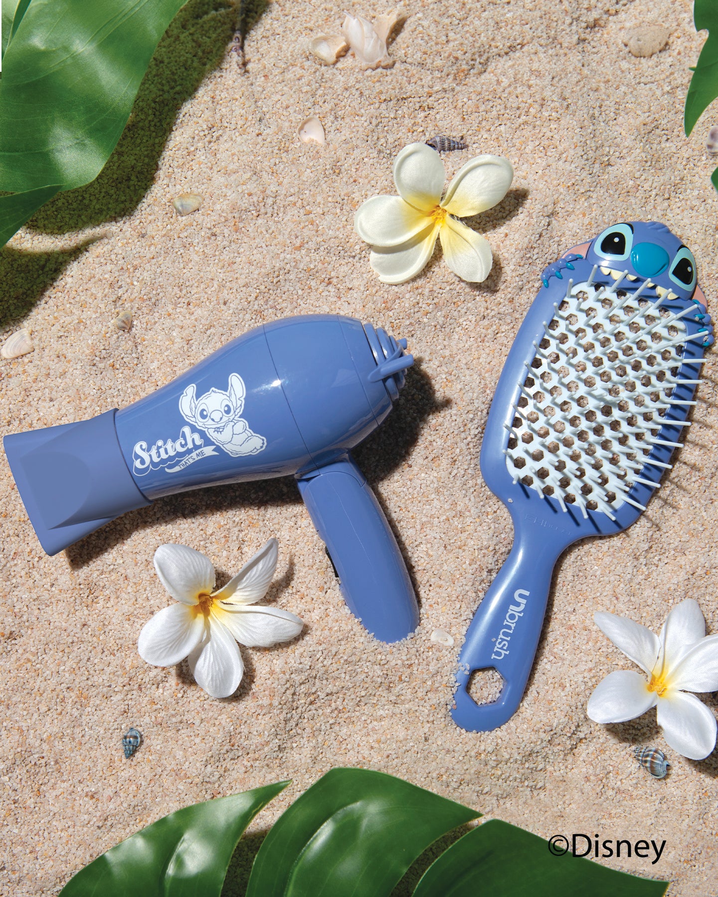 Disney Stitch Detangling Brush & Mini Hair Dryer Travel Set for Kids - Perfect for On-the-Go Styling and Detangling