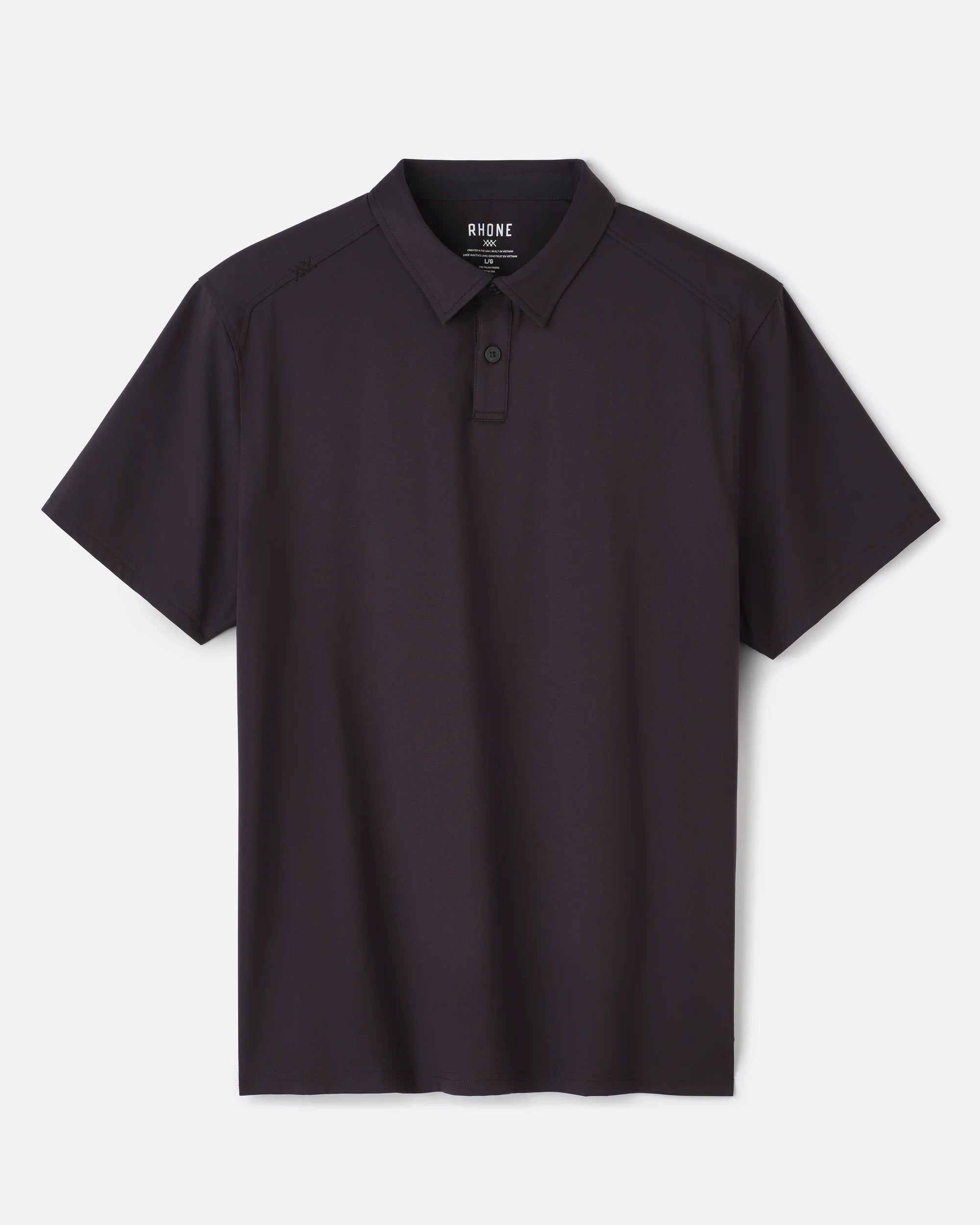 Rhone Men's Commuter Polo Shirt - Moisture Wicking, Breathable & Odor Resistant Performance Shirt for Work & Travel | Black