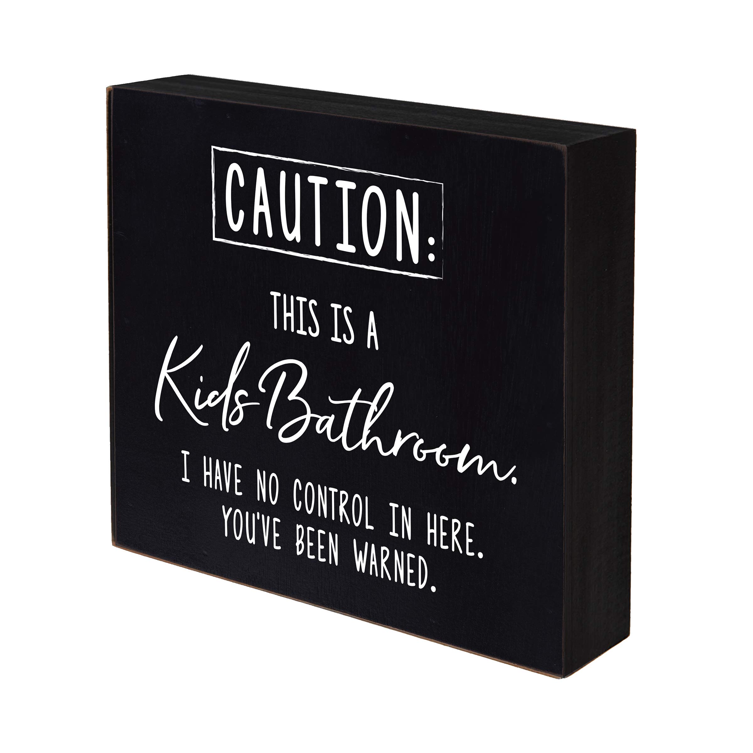 LifeSong Milestones Farmhouse Bathroom Sign - Rustic Wooden Box Wall Decor with Funny Quotes for Bathroom, Kids Room & Home - Modern Hanging Art for Men, Women & Family (Black) - Perfect for Farmhouse, Rustic & Modern Bathroom Decor Styles