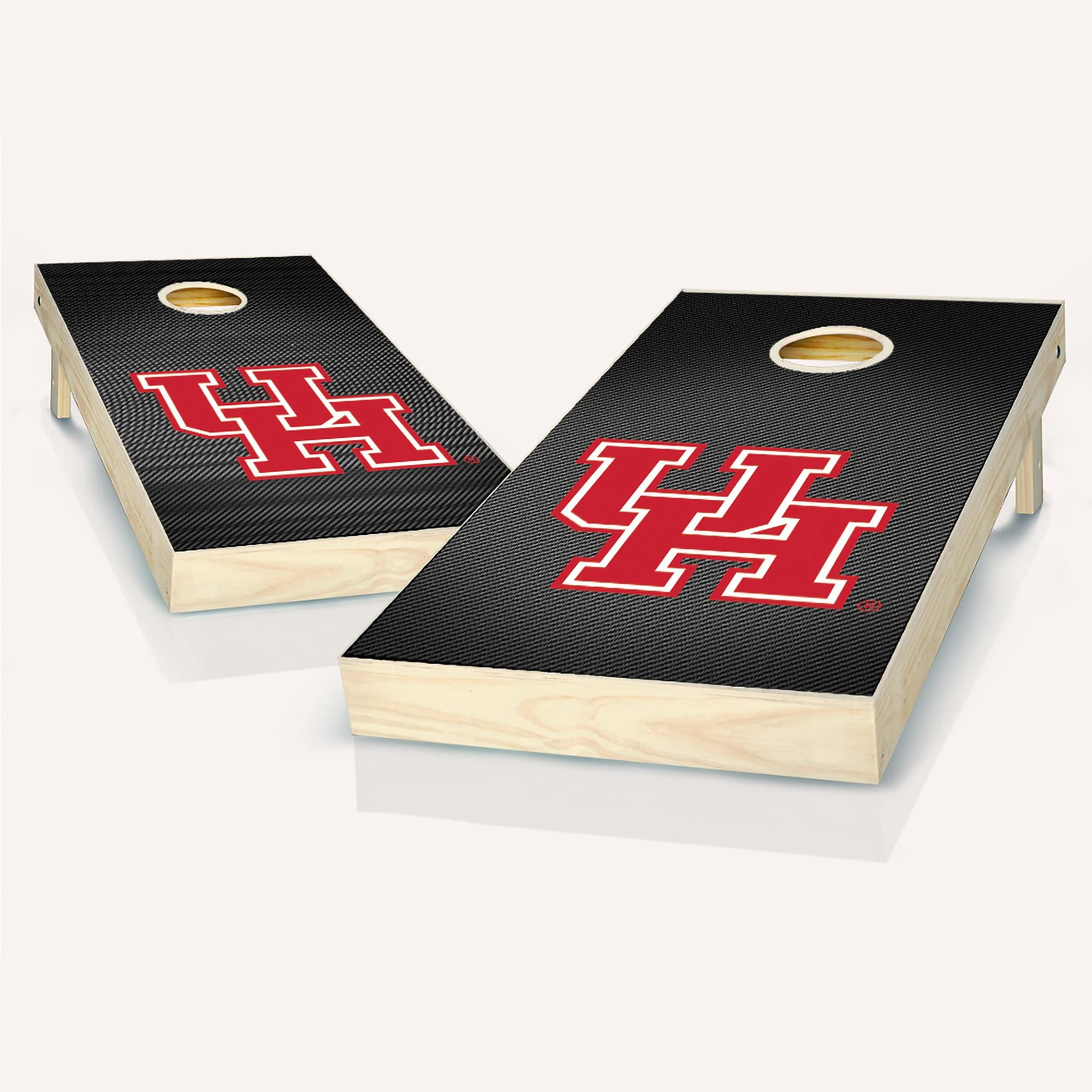 Houston Slanted Cornhole Game Set - 2 Premium Wooden Cornhole Boards & 8 Bean Bags - Perfect for Backyard Parties, Tailgating, and Outdoor Family Fun