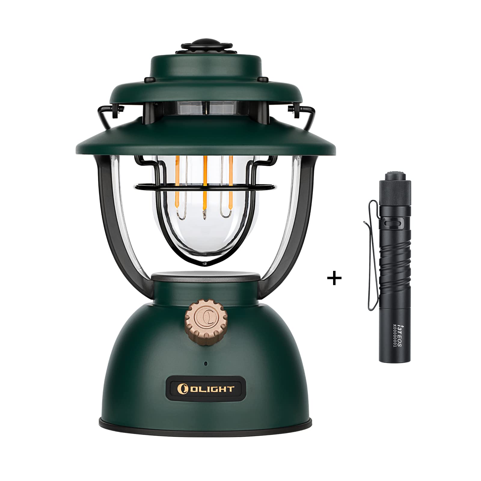 Olight Olantern Classic 2 Lite 240 Lumens LED Camping Lantern with I3T EOS 180 Lumens Flashlight Bundle - Perfect for Outdoor Adventures, Hiking, Emergency Preparedness & Power Outages
