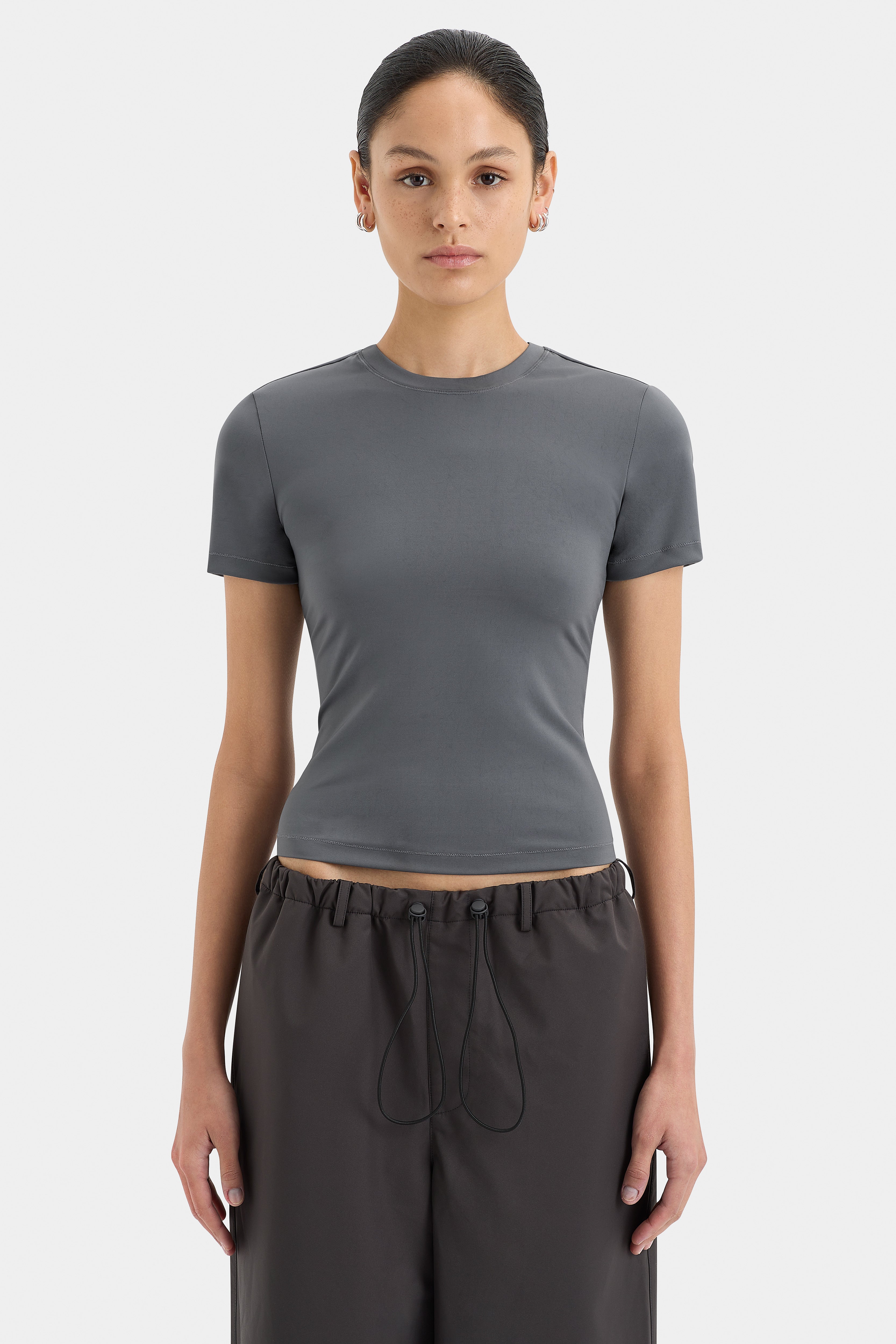 Premium Fitted Dive Tee - Soft & Stylish Steel Gray T-Shirt for Men | Gym, Casual Wear & Everyday Comfort