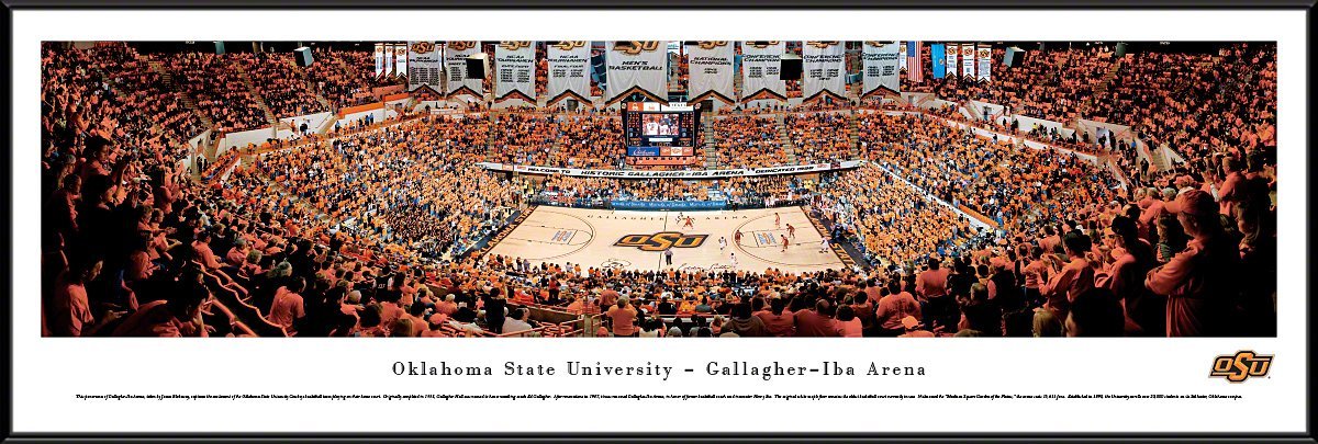 Oklahoma State Cowboys Basketball Poster - Blakeway Panoramas College Sports Wall Art for Home, Office & Game Room Decor