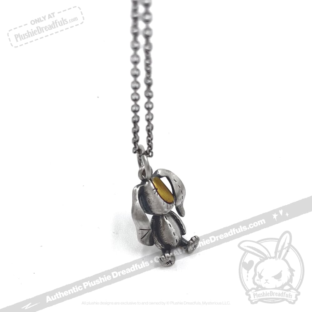 Silver Patchwork Lop Bunny Necklace - Cute Rabbit Pendant Jewelry for Women & Girls - Perfect Gift for Birthday, Valentine's Day & Everyday Wear