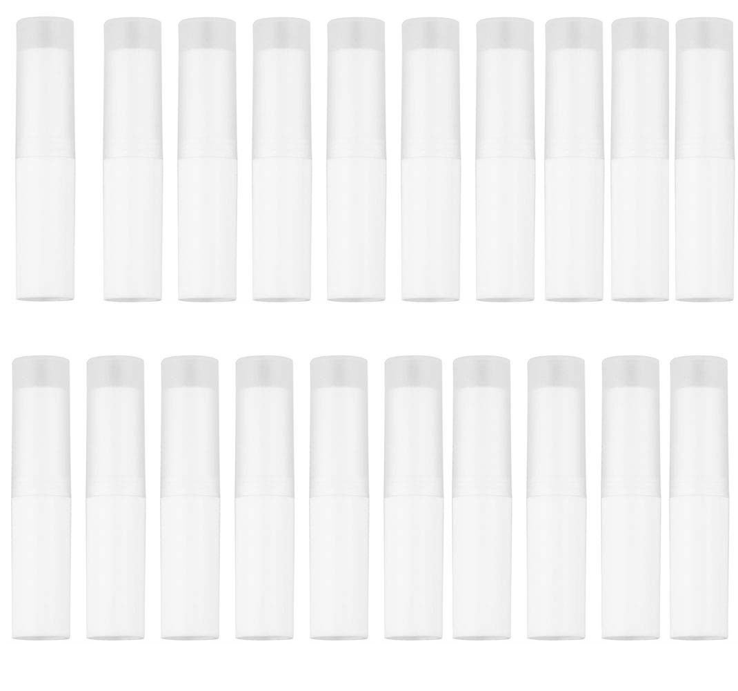 24PCS 4g White Empty Lipstick Tubes - Rotating Plastic DIY Lip Balm Containers with Cap for Handmade Lip Gloss, Body Balms & Cosmetics | Perfect for DIY Beauty Projects, Homemade Lip Care & Small Business Packaging