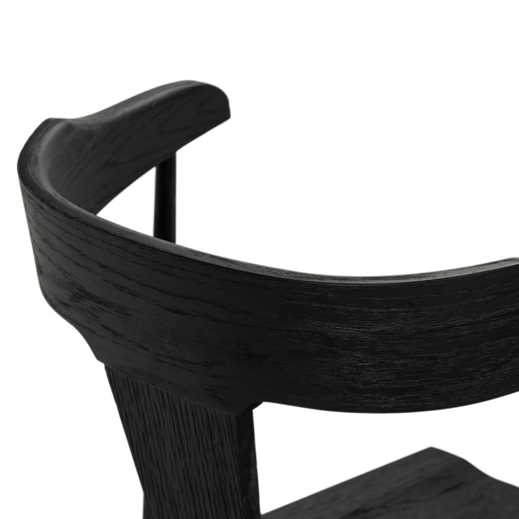 Black Oak Ripley Stool - Modern Wooden Bar Stool for Kitchen, Dining Room & Home Decor