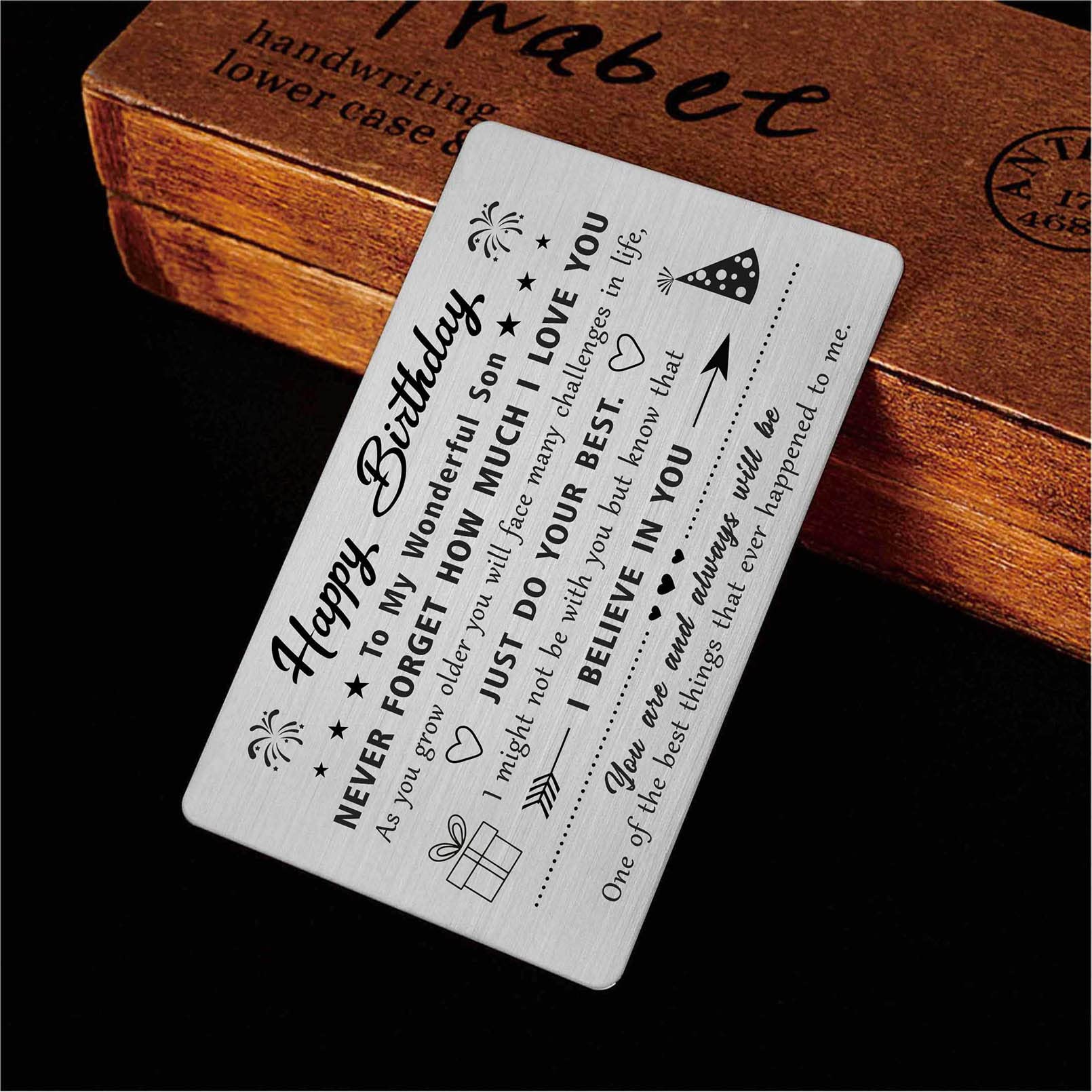 Personalized Engraved Metal Wallet Card - Unique Son Birthday Gift for Men | Perfect for Father's Day, Graduation & Special Occasions