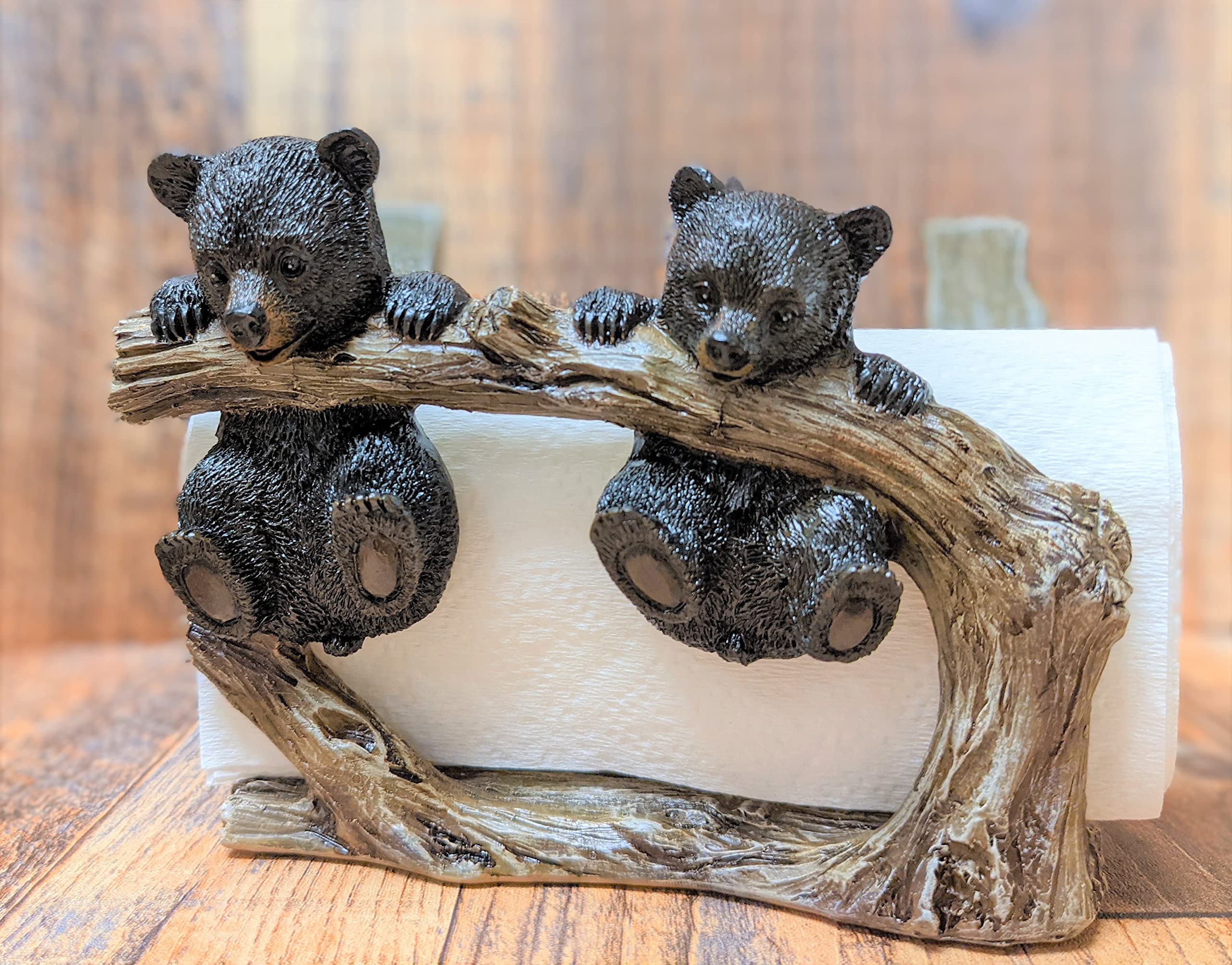 Cute Bear Cubs Hanging on Tree Branch Decorative Napkin Holder & Mail Organizer - Perfect for Kitchen, Office, and Home Decor
