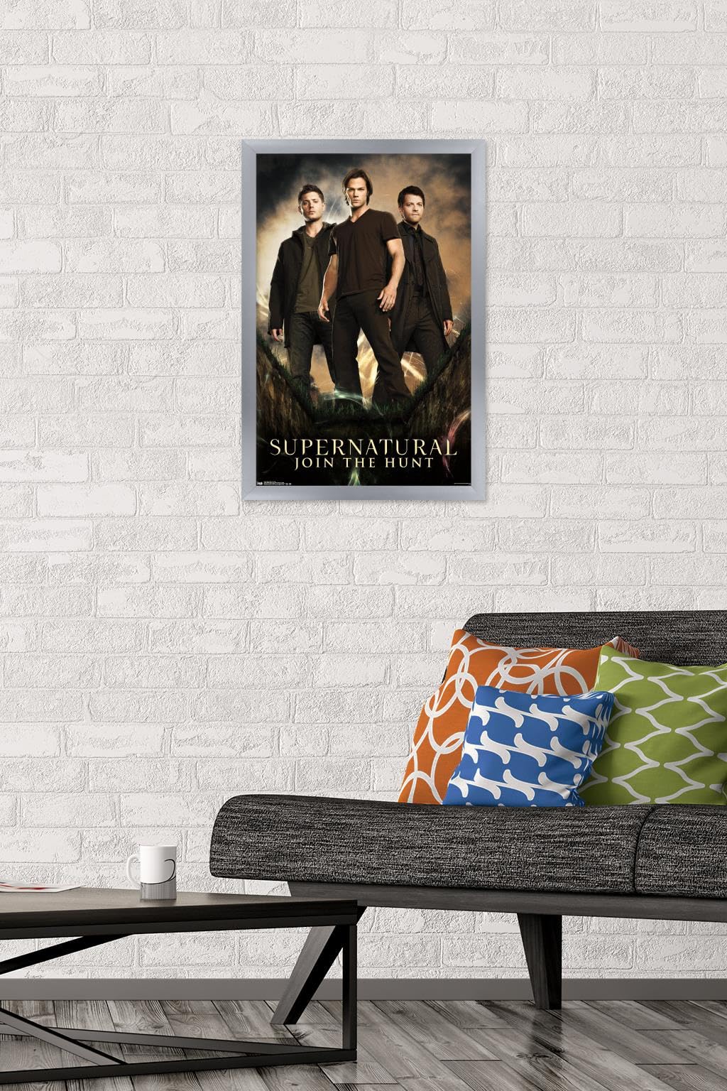 Supernatural TV Show Group Wall Poster - 14.725 x 22.375 Inches Silver Framed Version - Perfect for Home Decor, Office & Fan Gifts