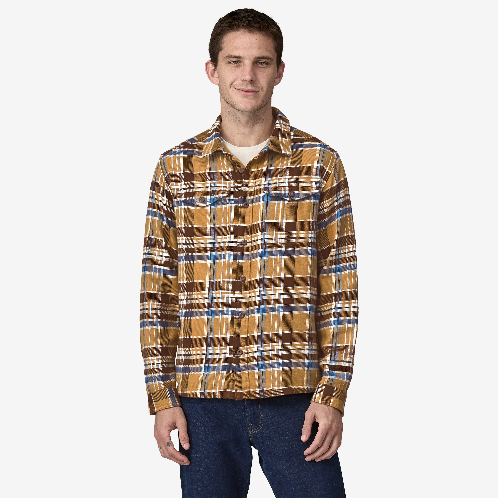 Men's Fjord Flannel Shirt - Soft Plaid Long Sleeve Button Down for Casual Wear & Outdoor Activities | Perfect for Fall, Winter & Camping