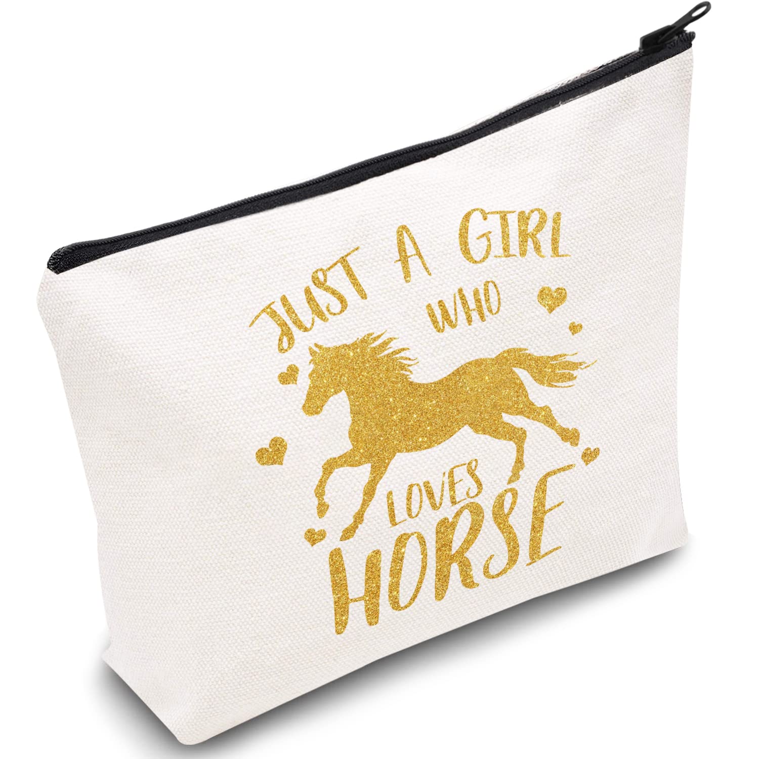 Oqewva Horse-Themed Makeup Bag for Girls - Funny Zipper Pouch, Travel Toiletry Bag, Cosmetic Organizer - Perfect Birthday Gift for Horse Lovers | Great for Travel, School & Daily Use