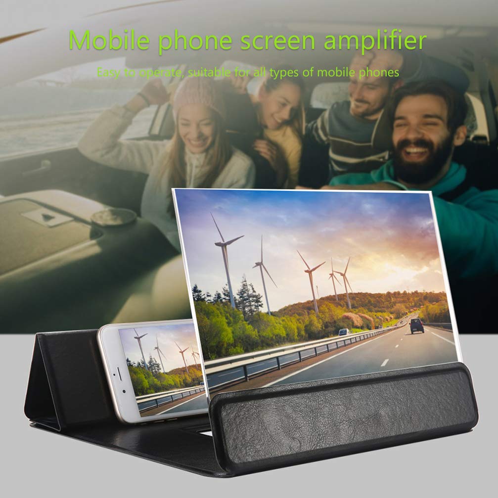 1pc Folding Screen Magnifier for Mobile Phone - 3D Arc Projector Stand with Imitation Leather, Enhances Gaming & Movie Watching Experience - Perfect for Home Entertainment & Travel