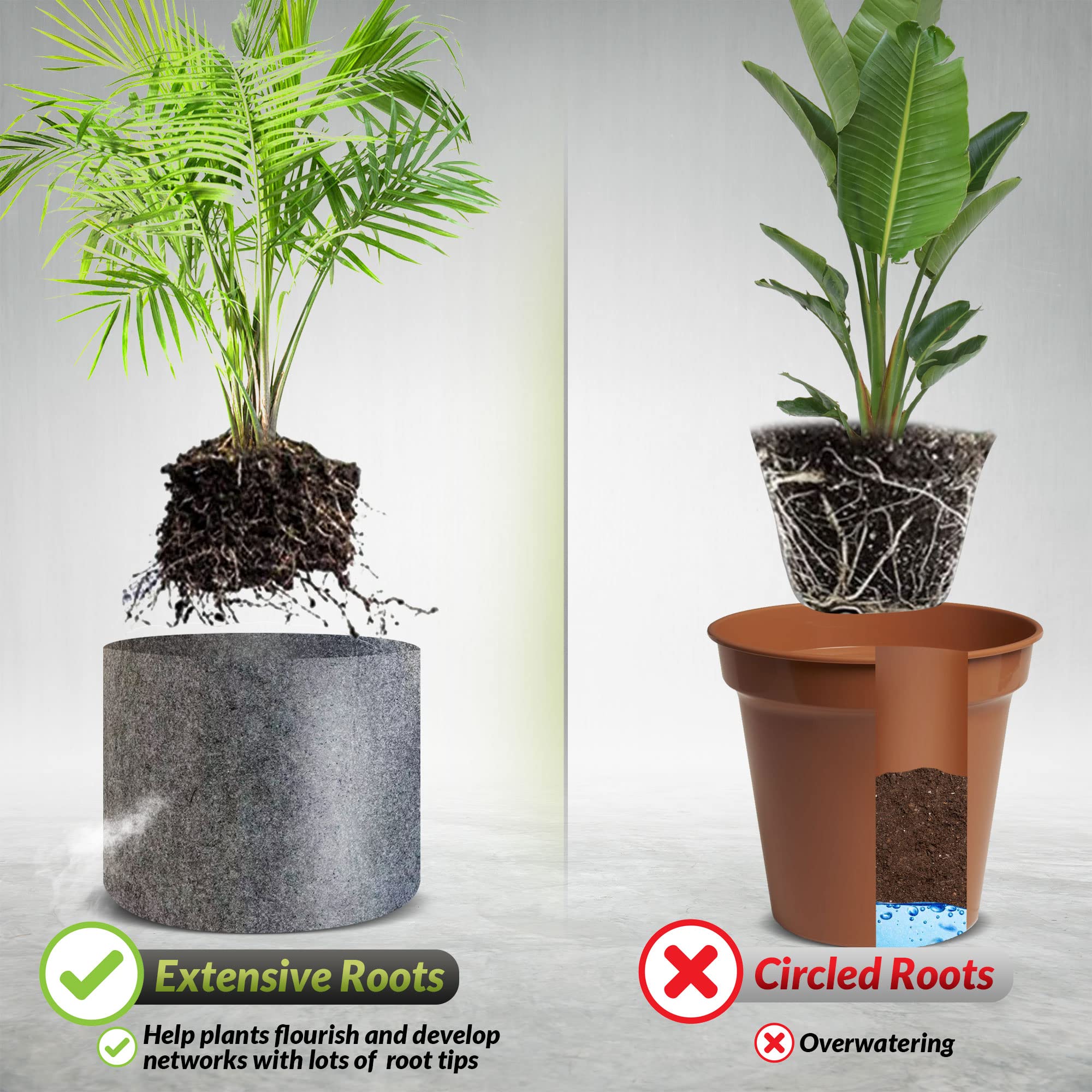 **Heavy Duty 3 Gallon Grow Bags for Plants - 5 Pack Non-Woven Fabric Pots with Breathable Design - Ideal for Indoor Plants, Vegetables, Herbs - Speckled Grey - Perfect for Home Gardening, Balcony & Urban Farming**