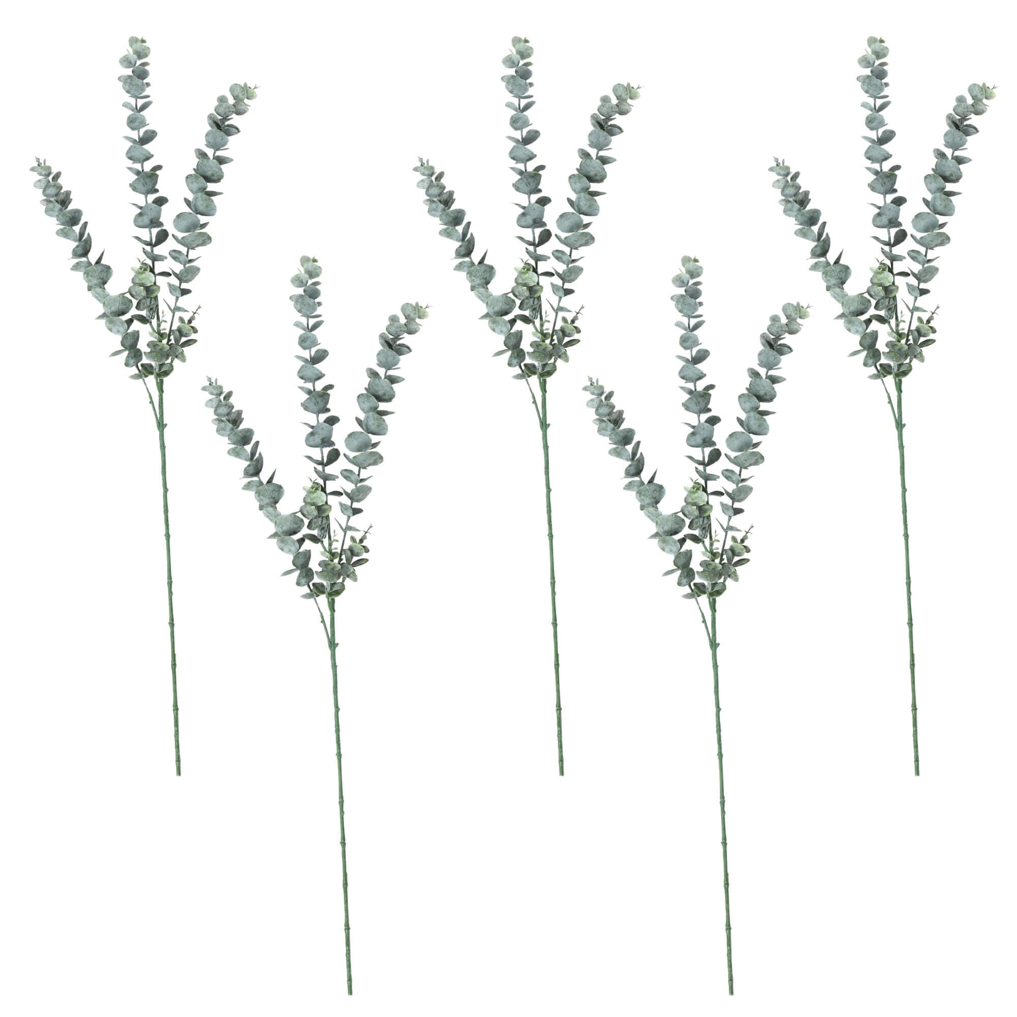 Artificial Eucalyptus Stems - 30.3 Inch Long Faux Greenery (5 Pack) for Home Decor, Wedding Centerpieces, and Floral Arrangements