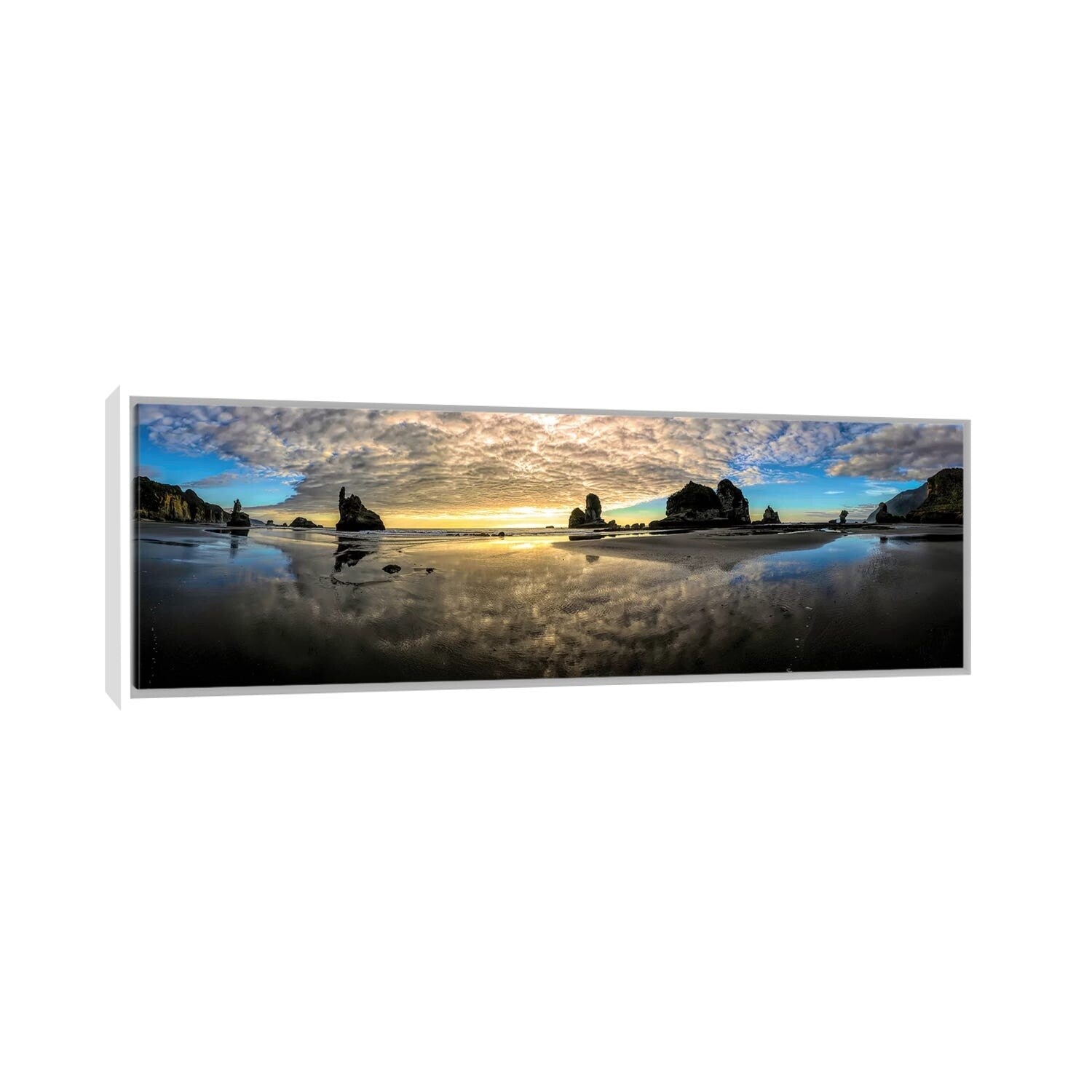 Before Sunset at Motukiekie Beach West Coast New Zealand - Framed Landscape Wall Art by OLena Art | Perfect for Living Room, Bedroom & Office Decor