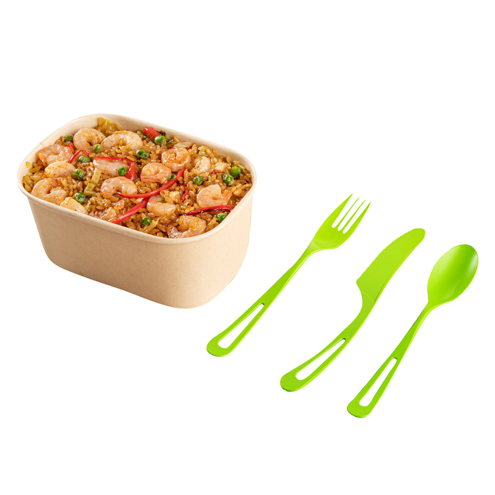 Eco-Friendly Green CPLA Plastic Cutlery Set - 290 Count, Heat Resistant & Compostable Utensils (7.5 Inch) | Perfect for Parties, Picnics & Sustainable Dining