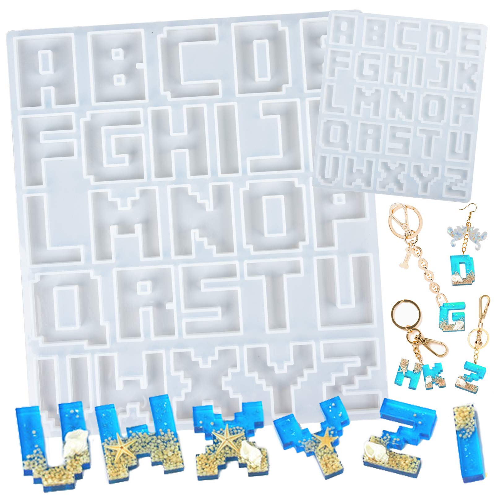 Epoxy Resin Alphabet Molds for Keychains & Jewelry (0.78-1.57in) - DIY Craft Supplies
