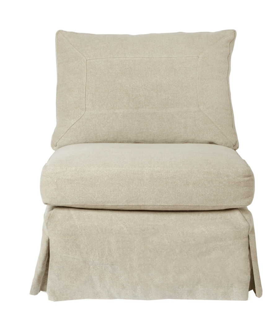 St. Bart's Armless Slipcovered Swivel Chair - Modern Accent Chair for Living Room, Bedroom, or Office - Perfect for Small Spaces and Home Decor