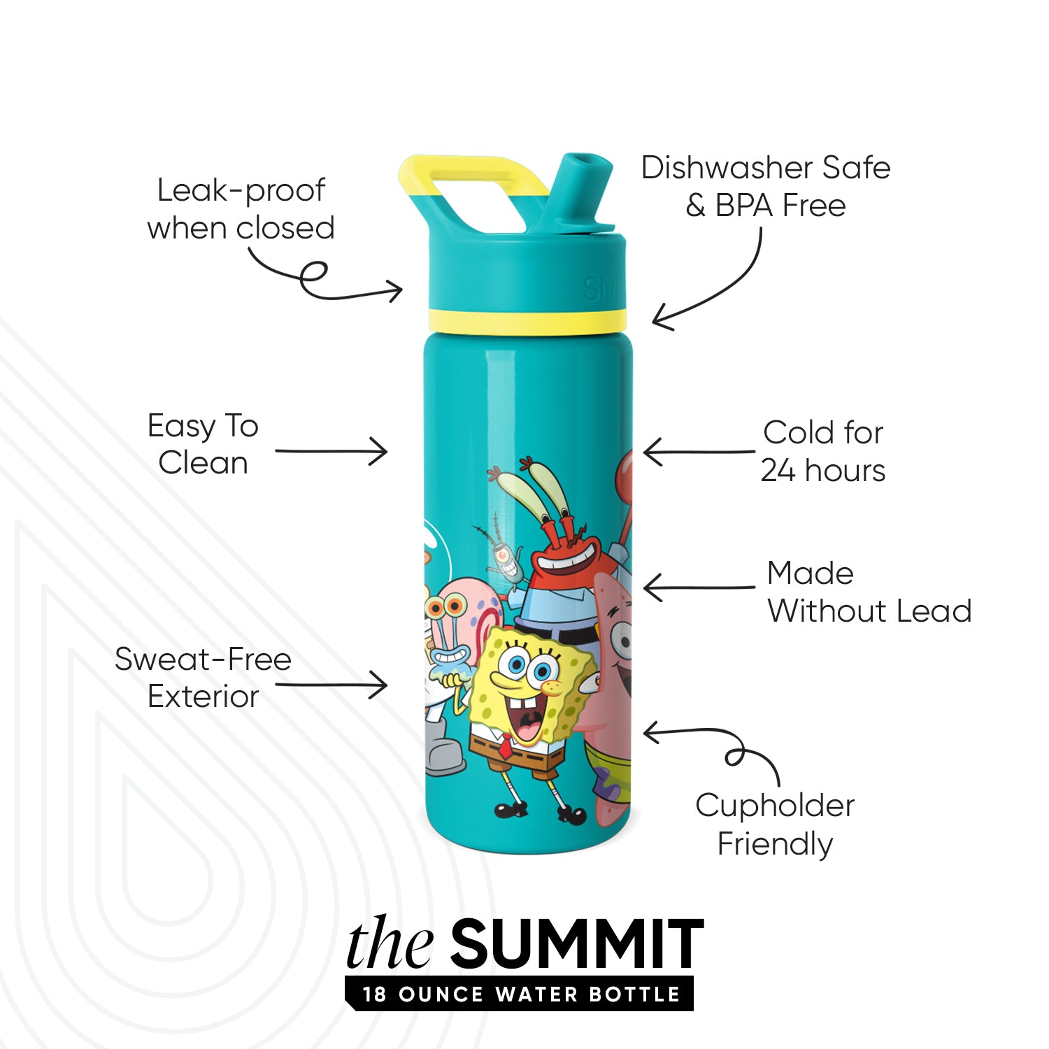 Summit Kids Water Bottle with Straw Lid - BPA Free, Leak Proof, Insulated Stainless Steel Bottle for School, Sports & Outdoor Activities