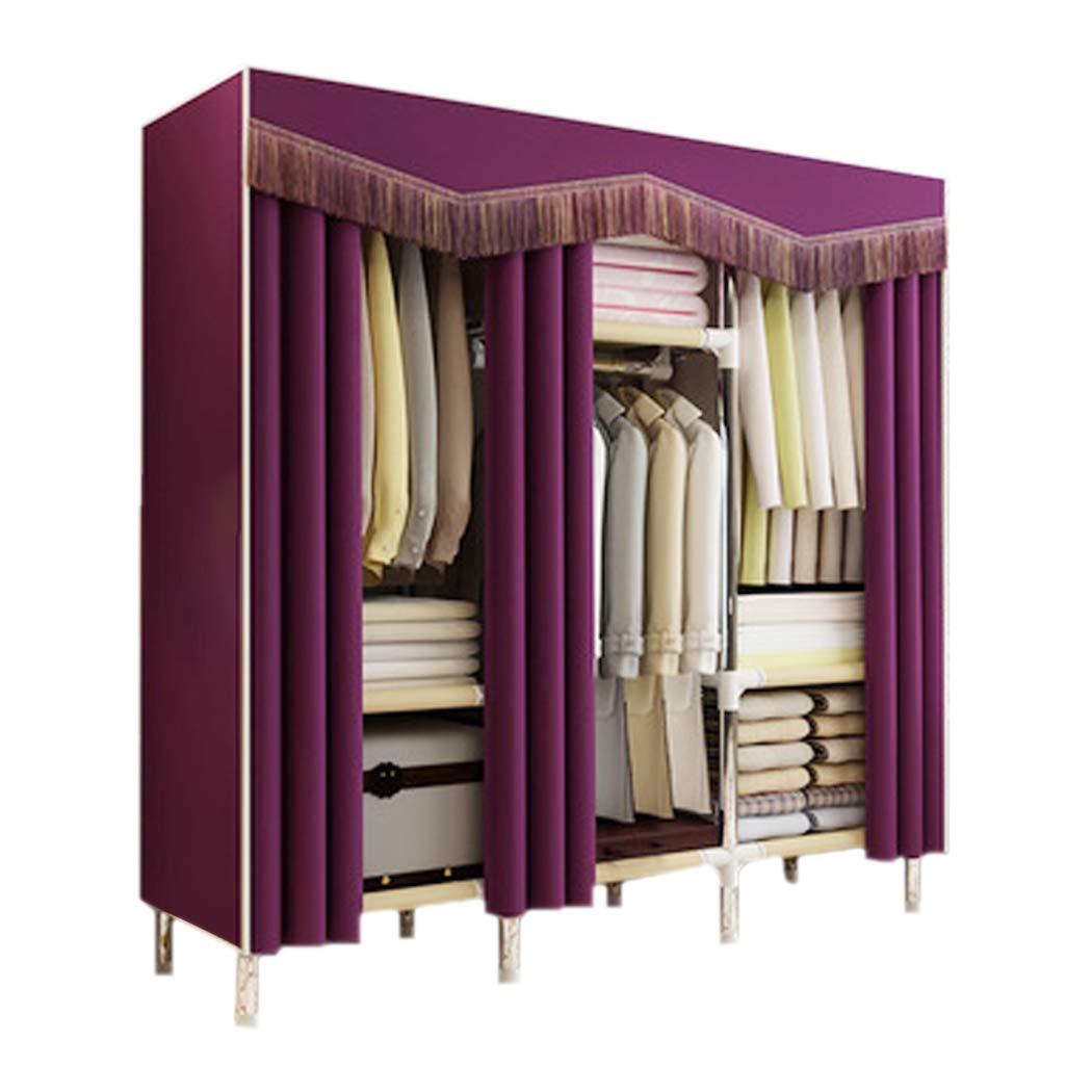 DPPAN Portable Wardrobe Closet Organizer with Shelves & Hanging Rod - Washable Fabric Storage for Clothes, Shoes & Accessories (51x18x67 inches) - Space Saving Solution for Bedroom, Dorm, Apartment or Small Spaces